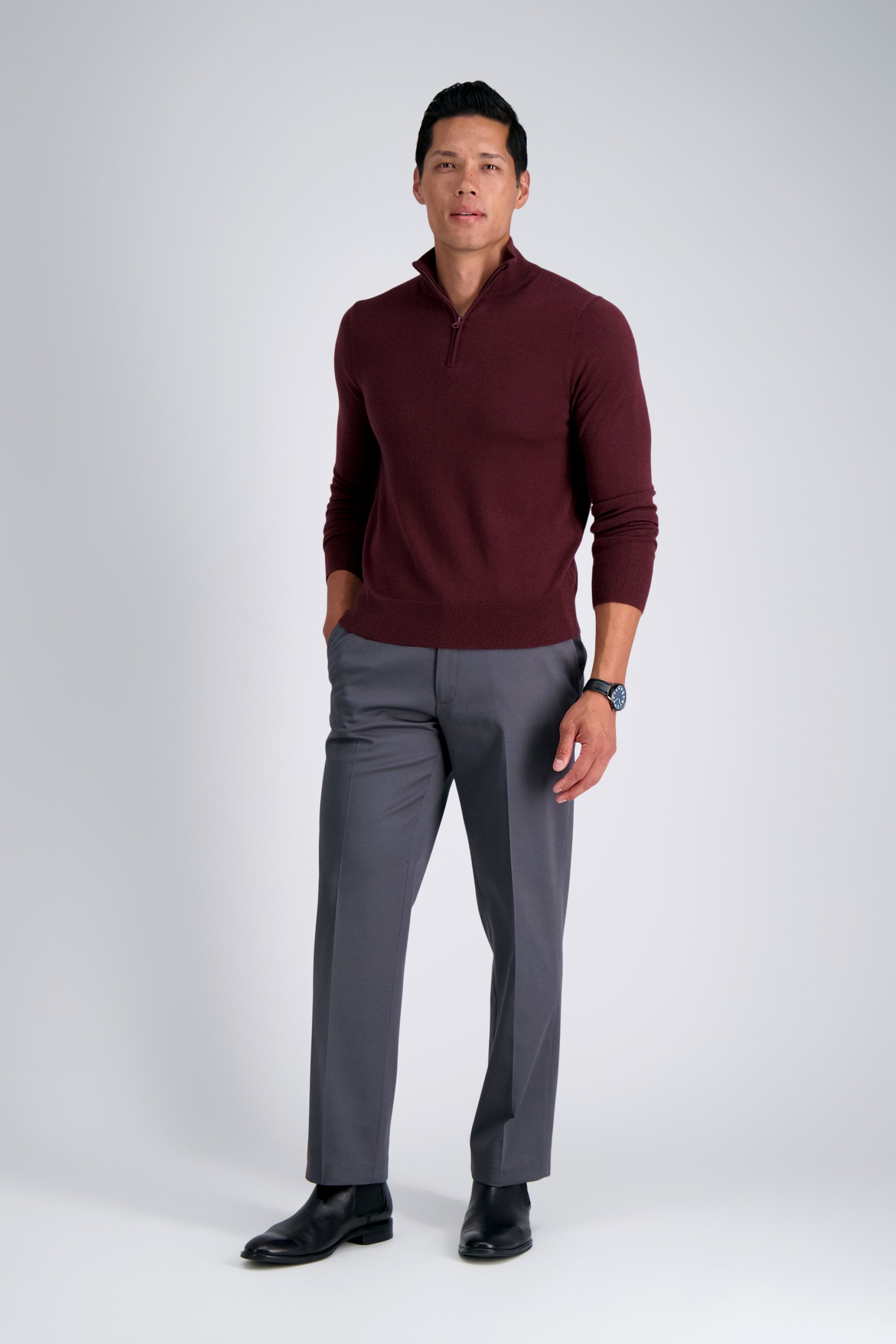 Long Sleeve Zip Sweater, , hi-res