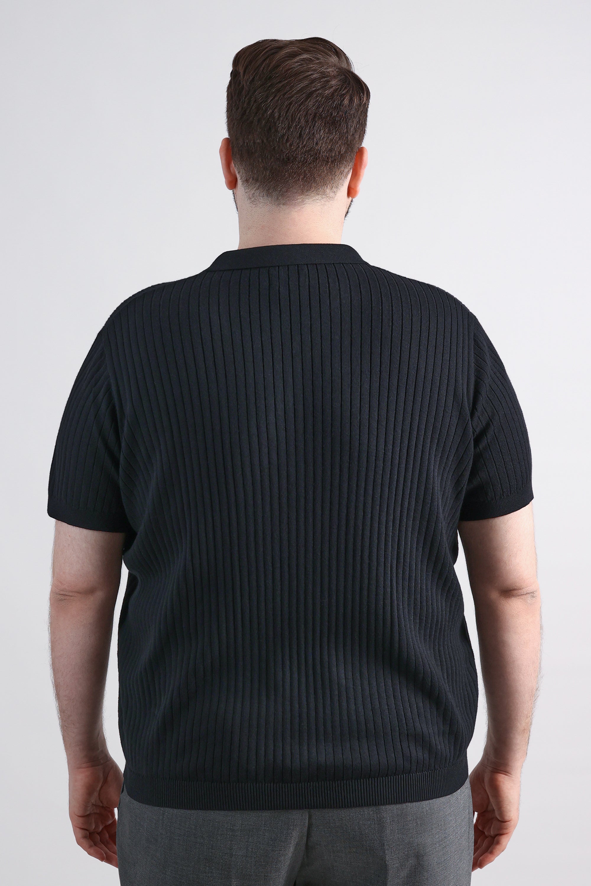 Big & Tall Johnny Collar Ribbed Sweater