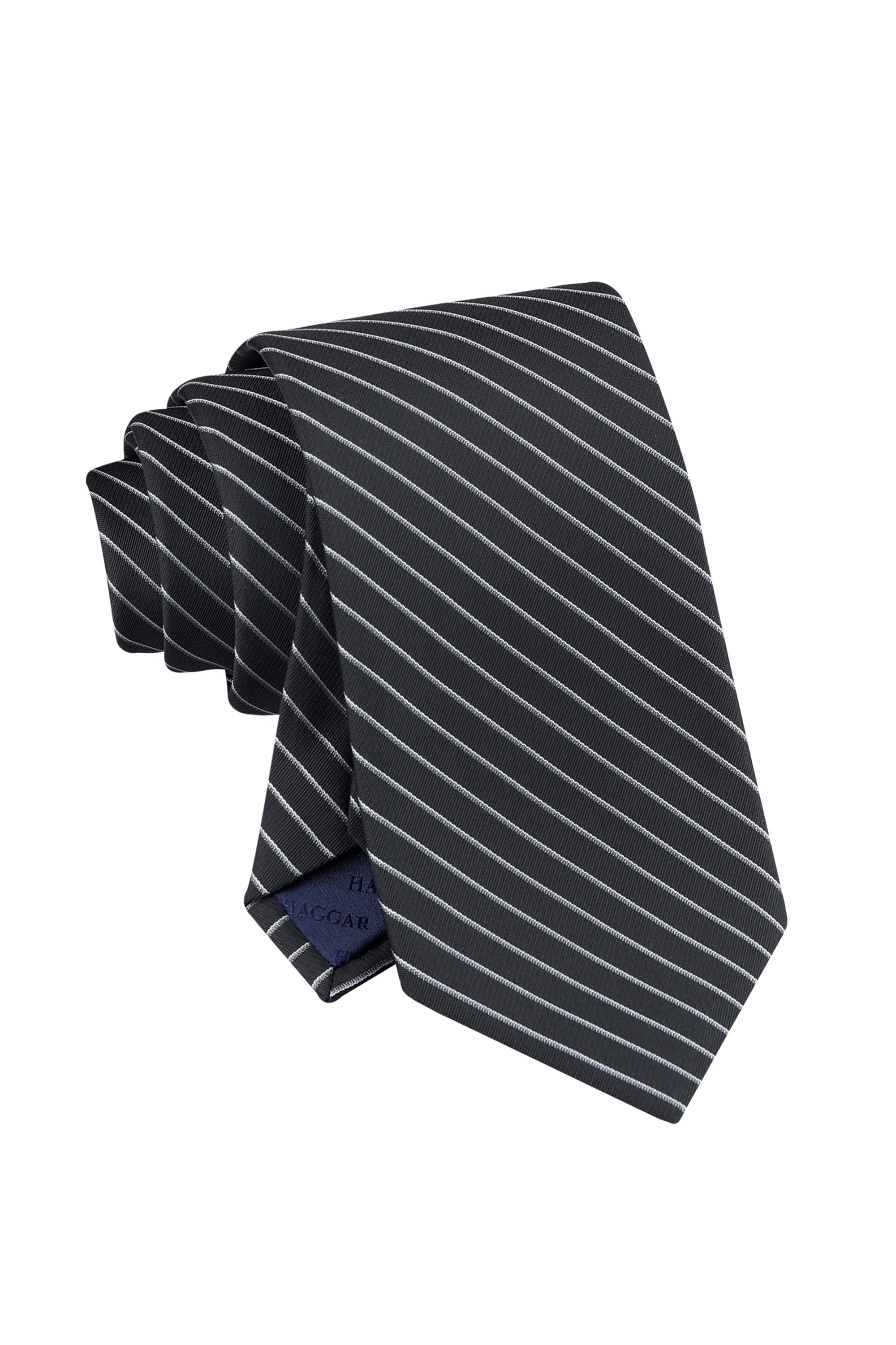 Tadeo Pin Stripe Tie - Black