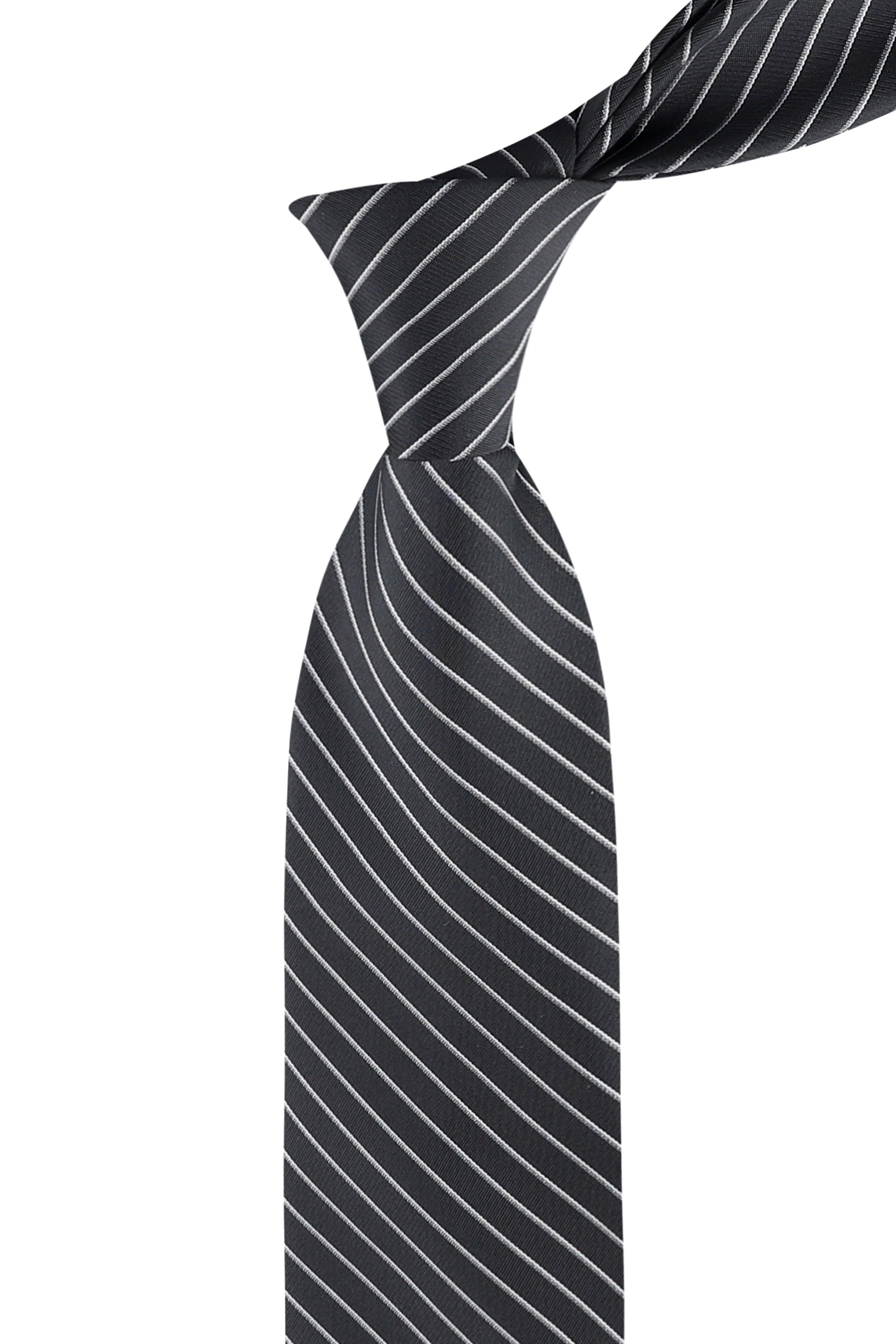 Tadeo Pin Stripe Tie - Black