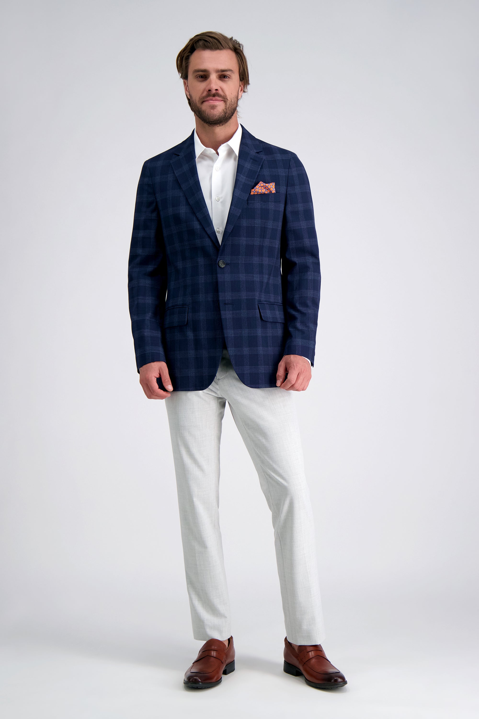 J.M. Haggar Large Check Coat, , hi-res