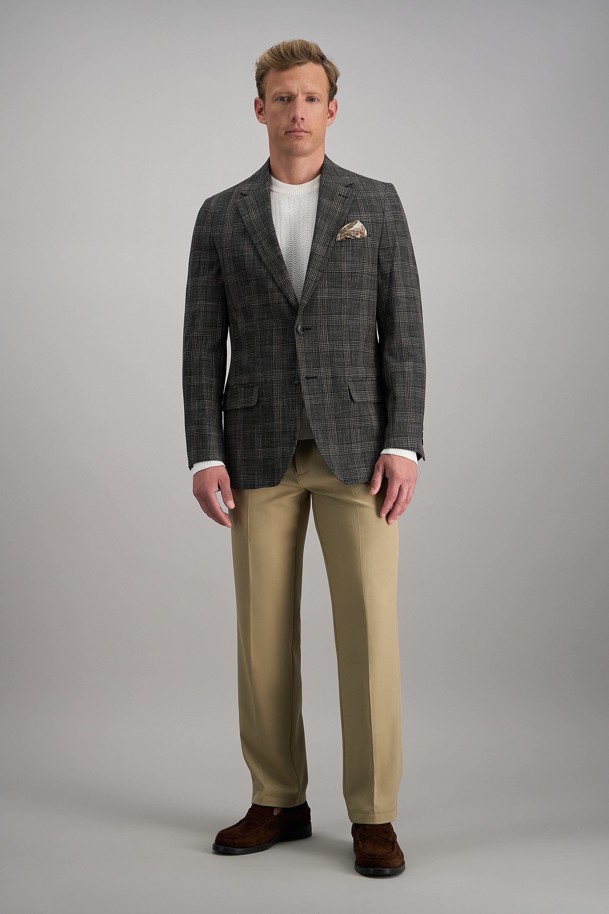 J.M. Haggar Slub Glen Plaid Sport Coat