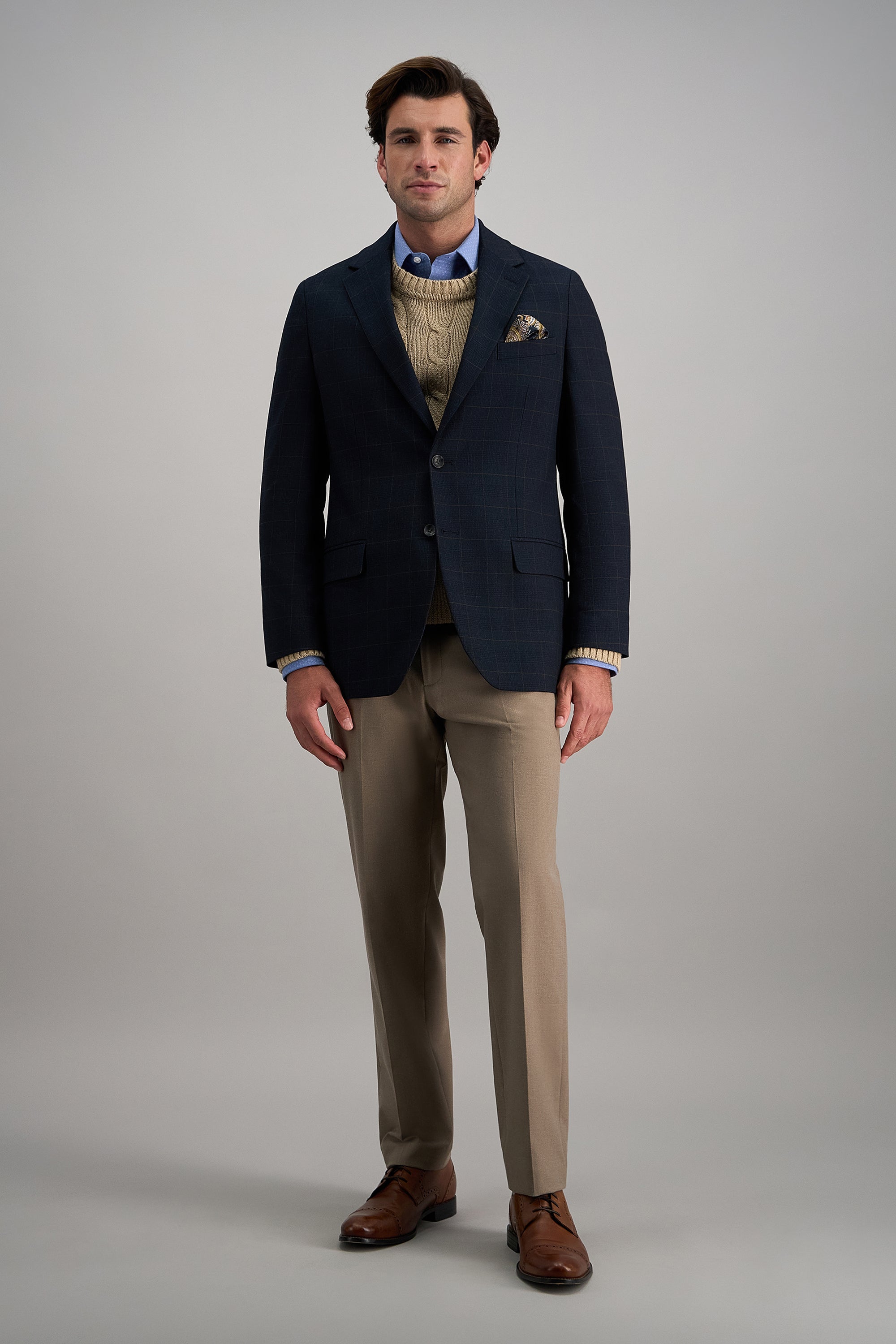 J.M. Haggar Glen Plain Coat, , hi-res