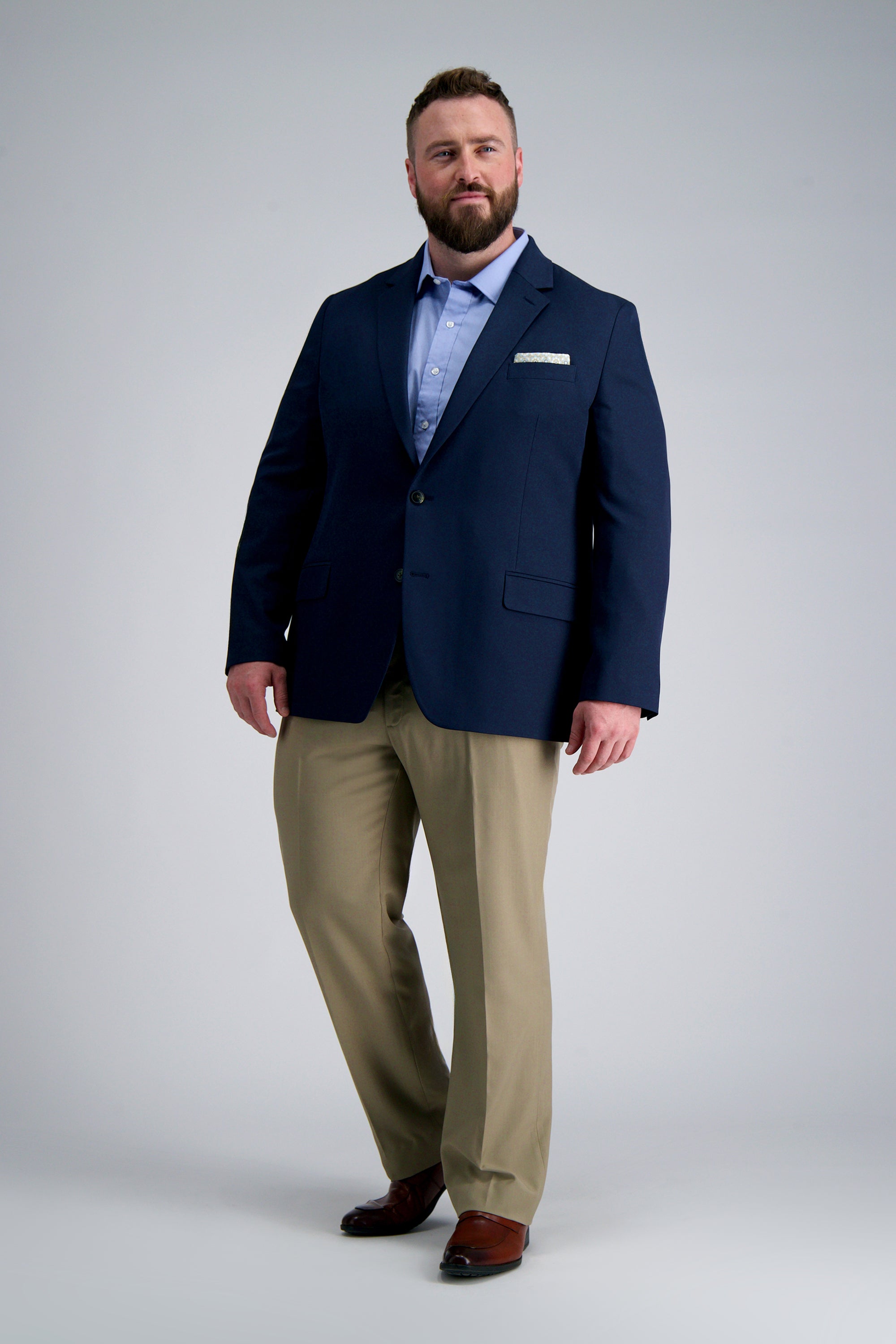 The Active Series™ Big & Tall Stretch Gabardine Sport Coat - Haggar.com#color_indigo