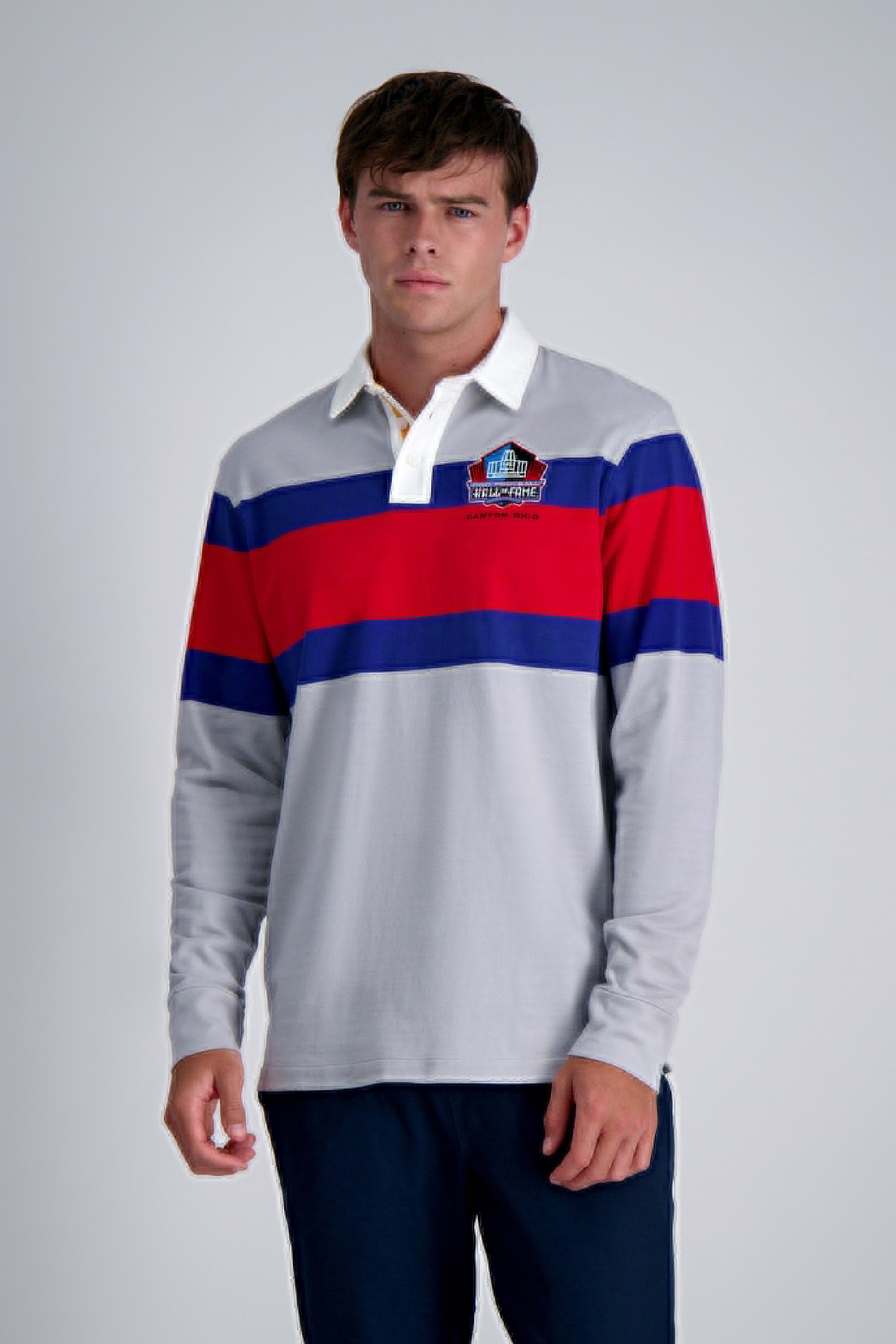 Pro Football Hall of Fame X Haggar - Vintage Wash Rugby Polo, , hi-res