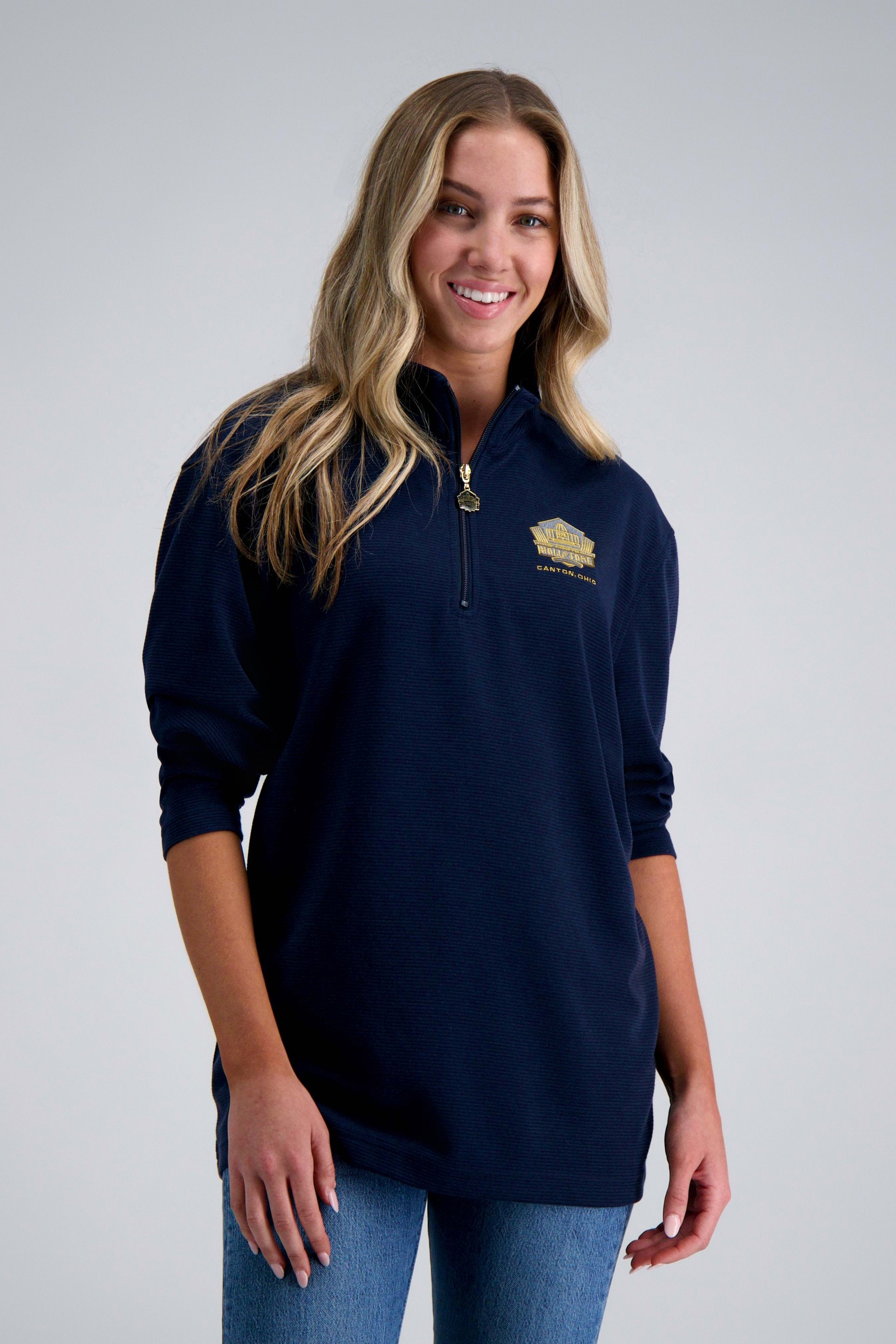 Pro Football Hall of Fame X Haggar – Long Sleeve Ribbed Quarter Zip, , hi-res