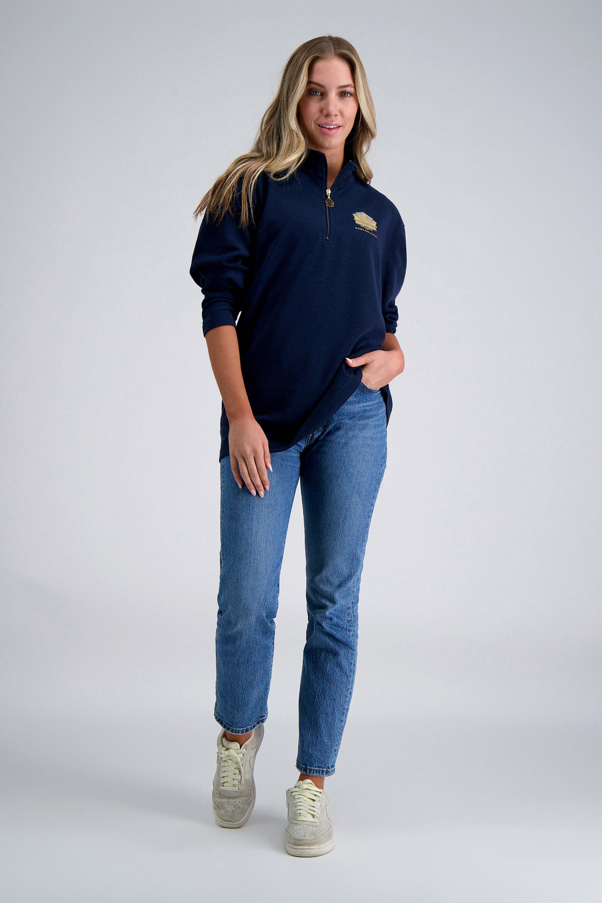 Pro Football Hall of Fame X Haggar – Long Sleeve Ribbed Quarter Zip, , hi-res