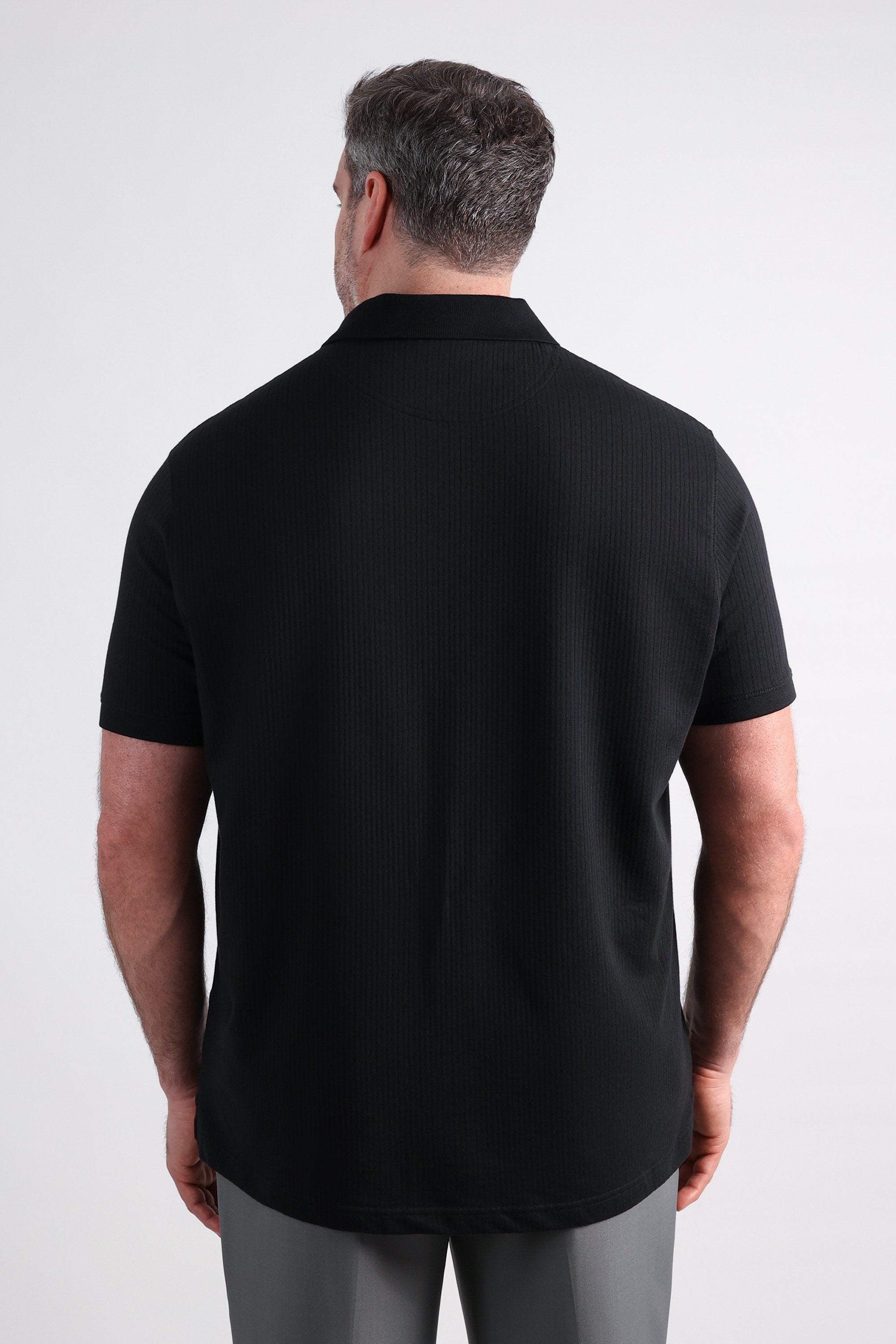 Big & Tall Premium Comfort Quarter Zip Jacquard Polo, , hi-res