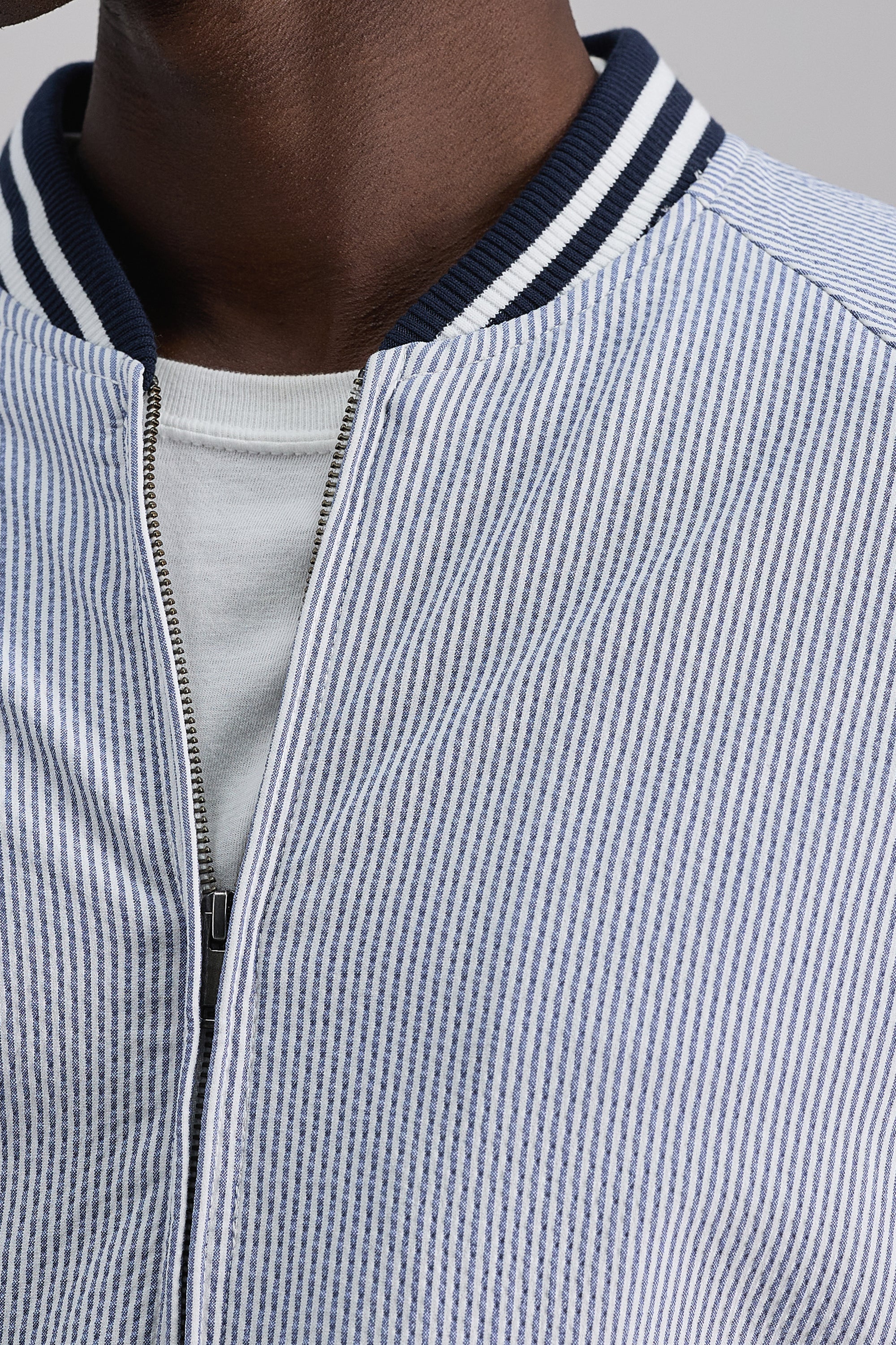 Seersucker Bomber Jacket