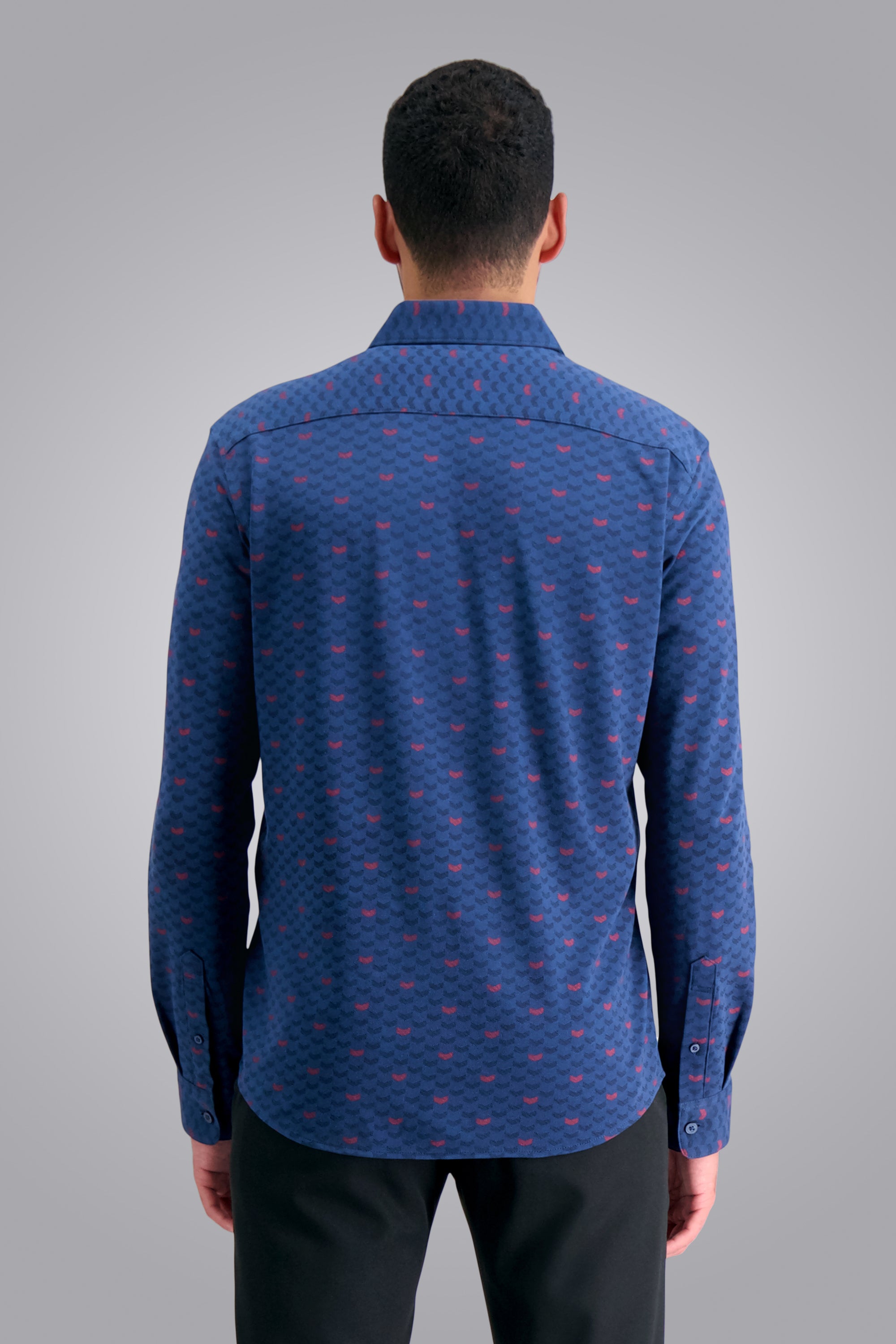 Long Sleeve Chevron Pique Shirt