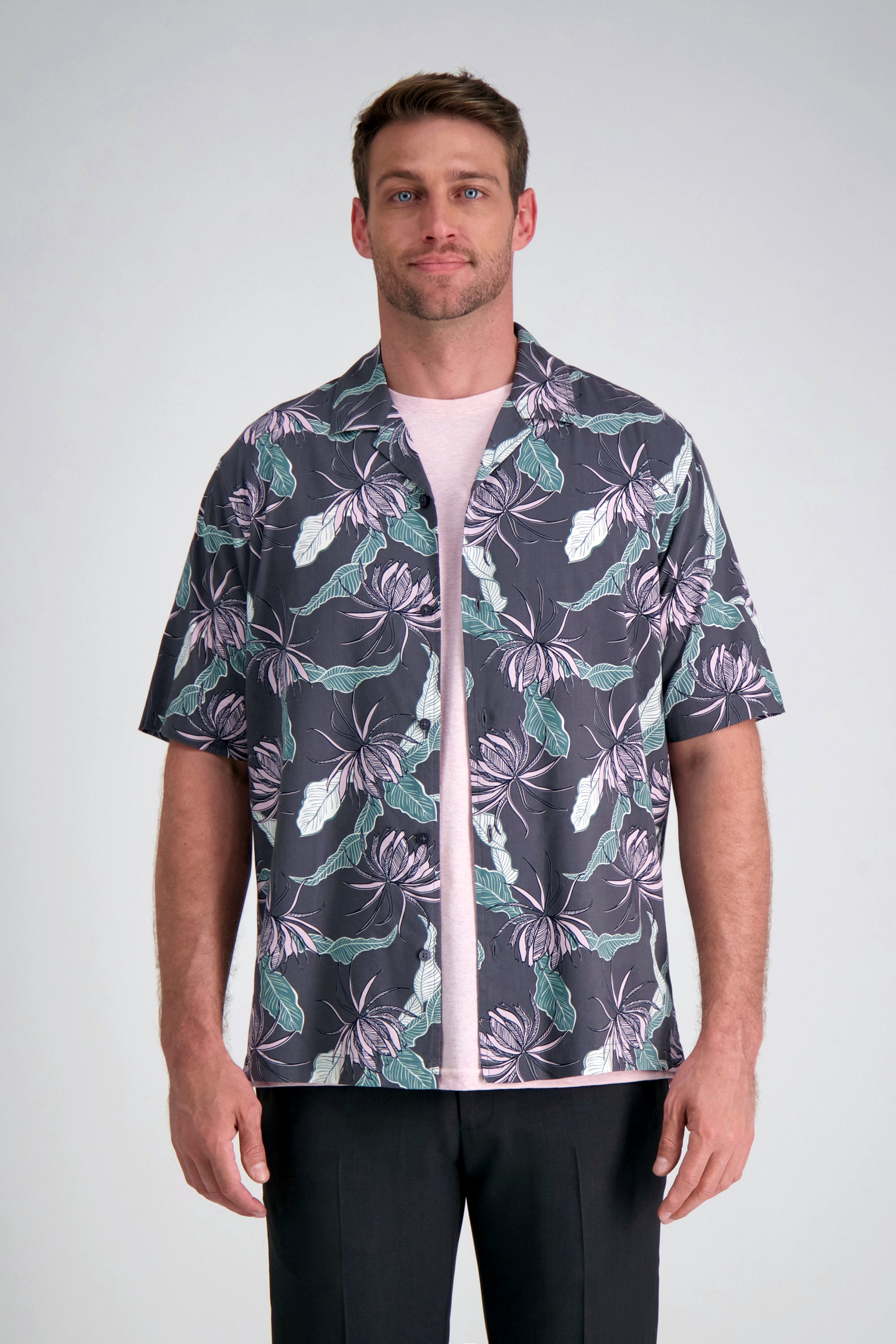 Short Sleeve Camp Shirt - Silver