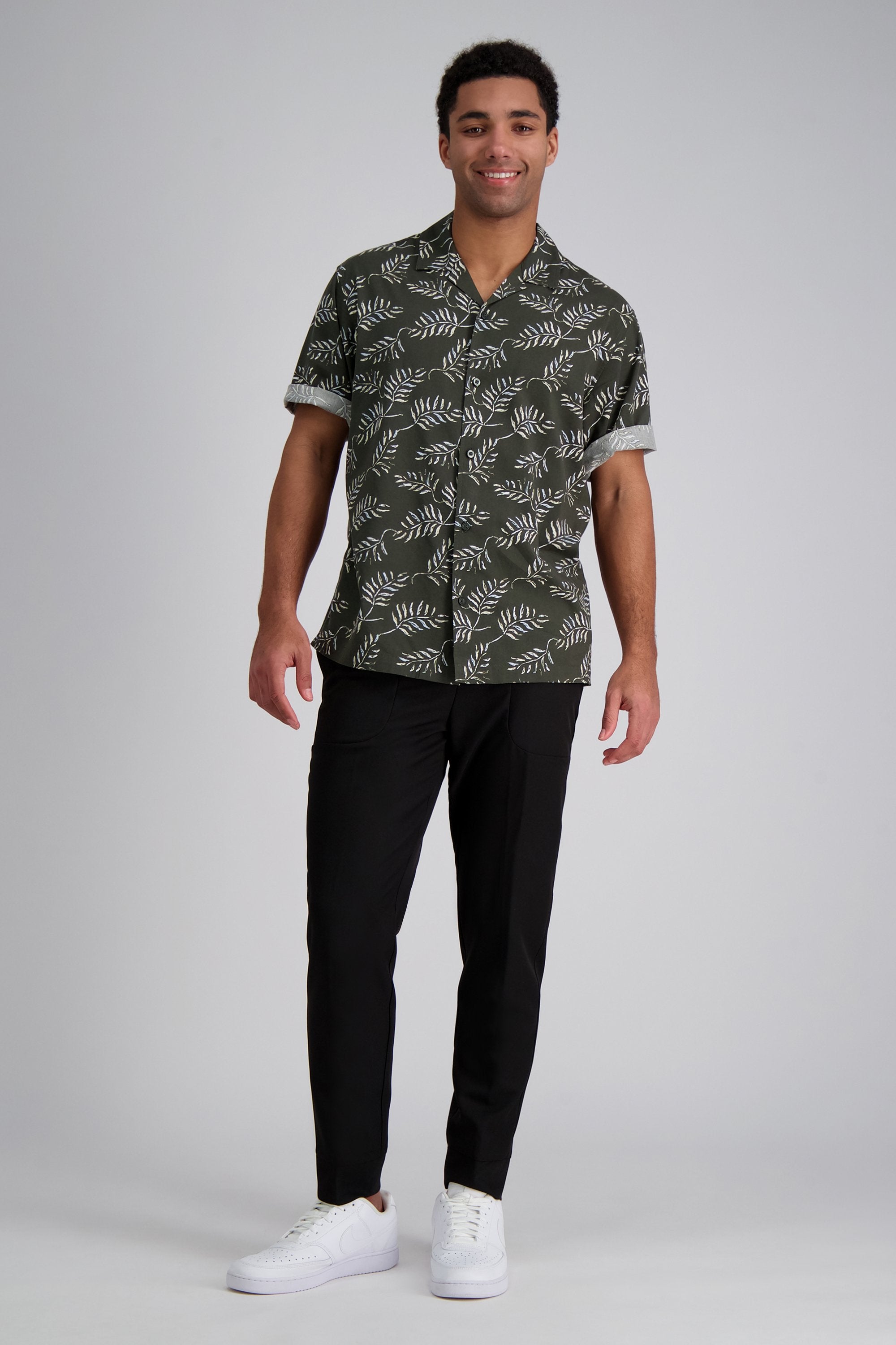 Short Sleeve Tropical Camp Shirt, , hi-res