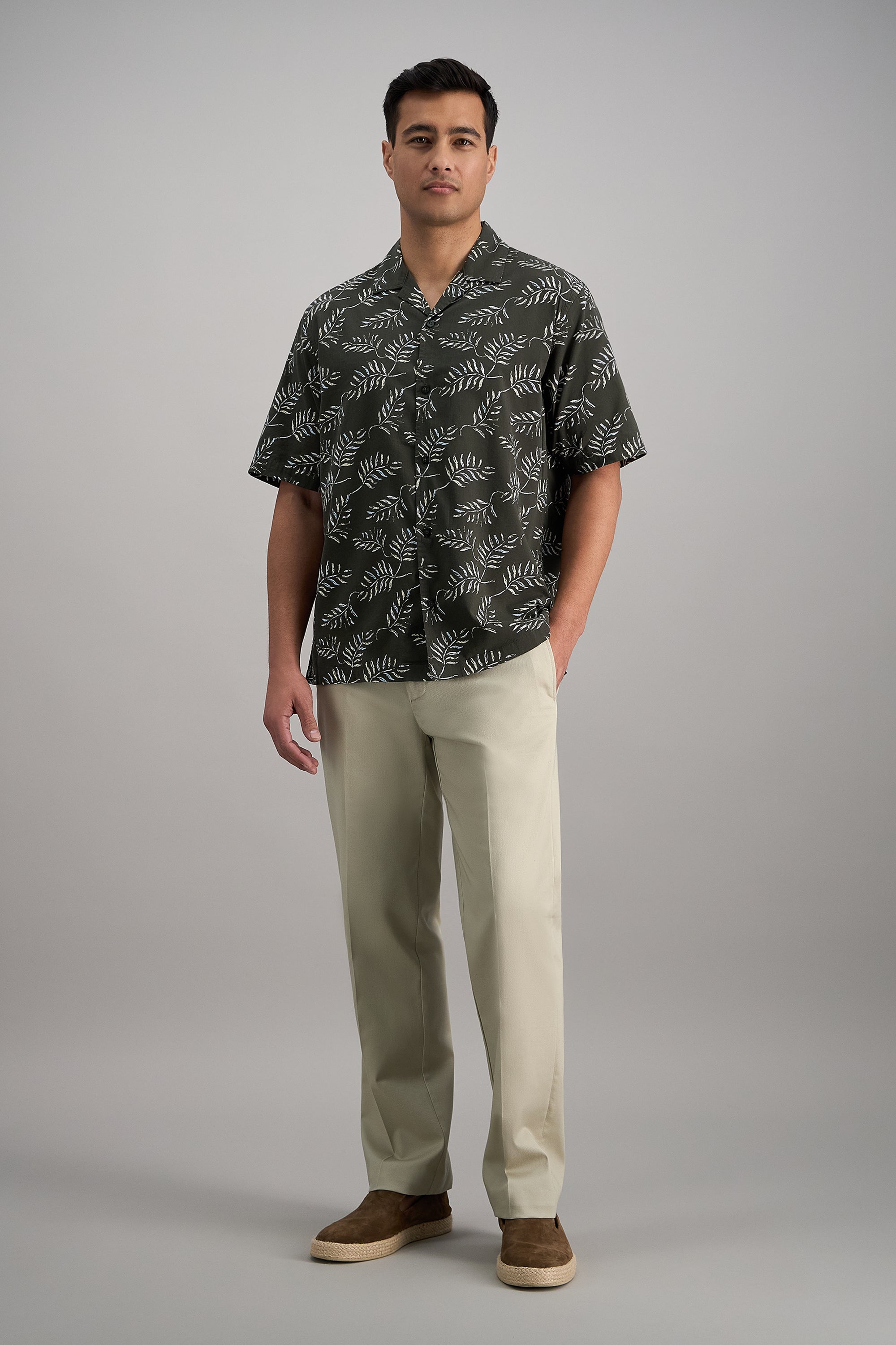 Short Sleeve Tropical Camp Shirt - Haggar.com