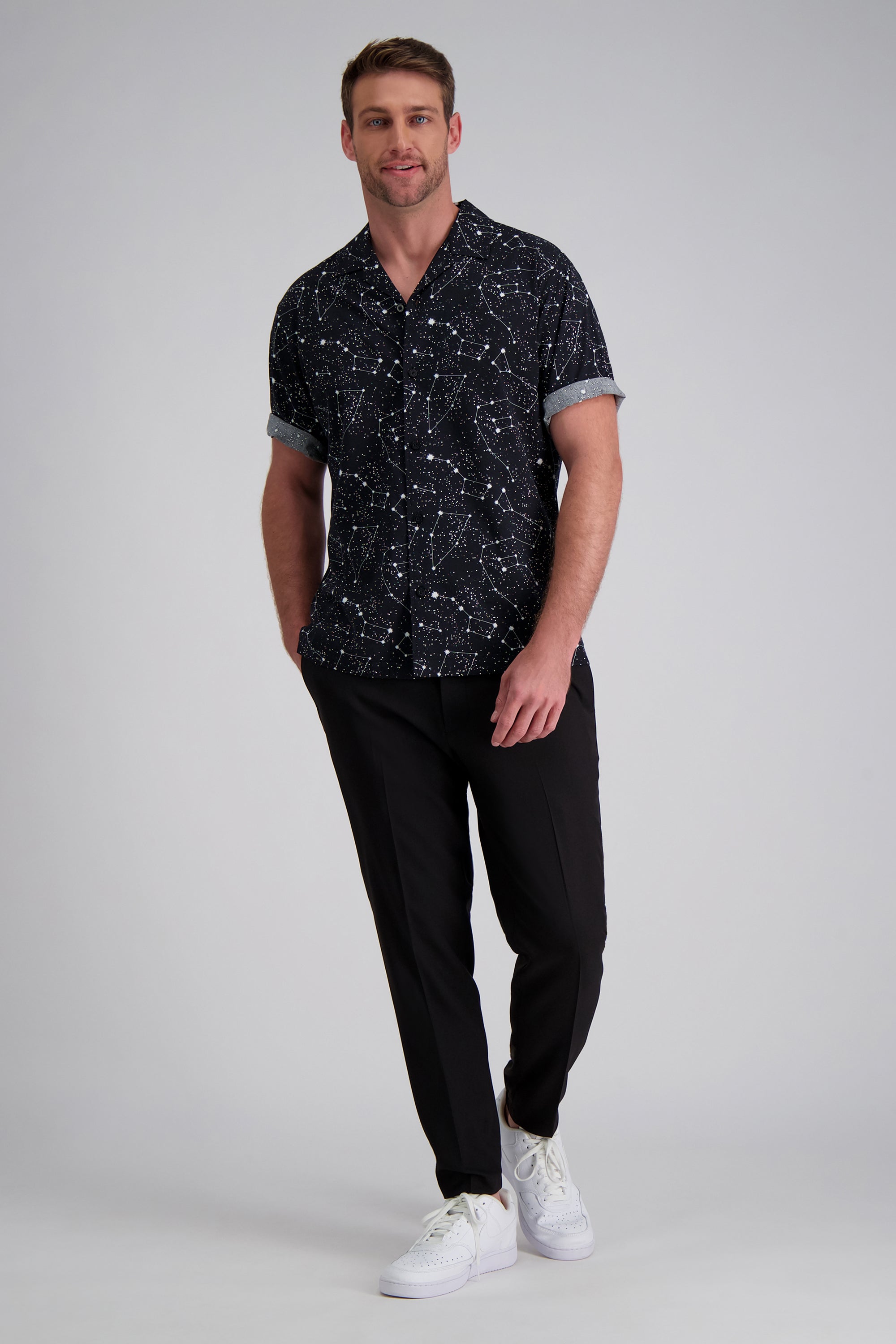 Short Sleeve Celestrial Camp Shirt, , hi-res