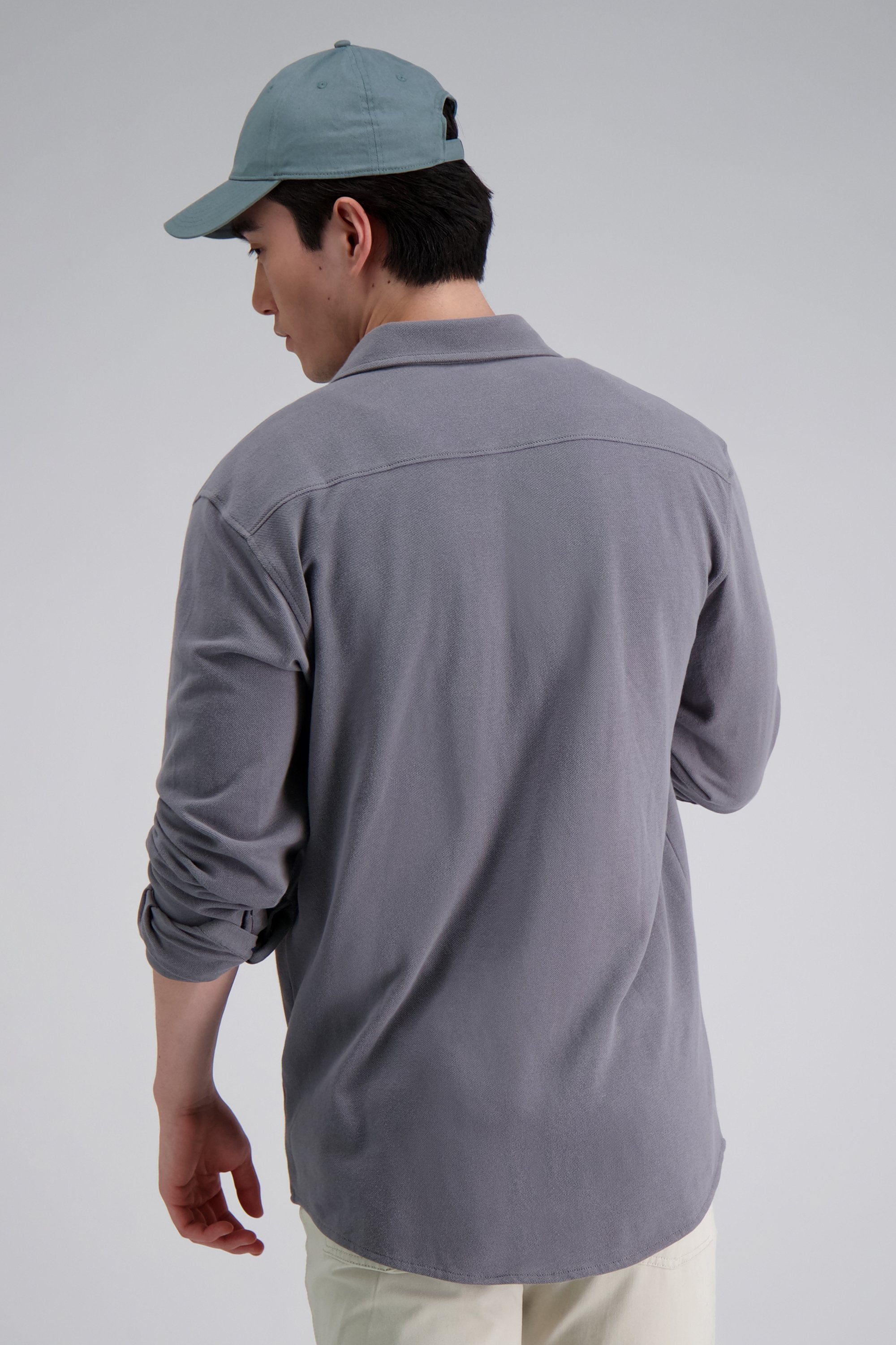 Long Sleeve Pique Shirt, , hi-res#color_medium grey