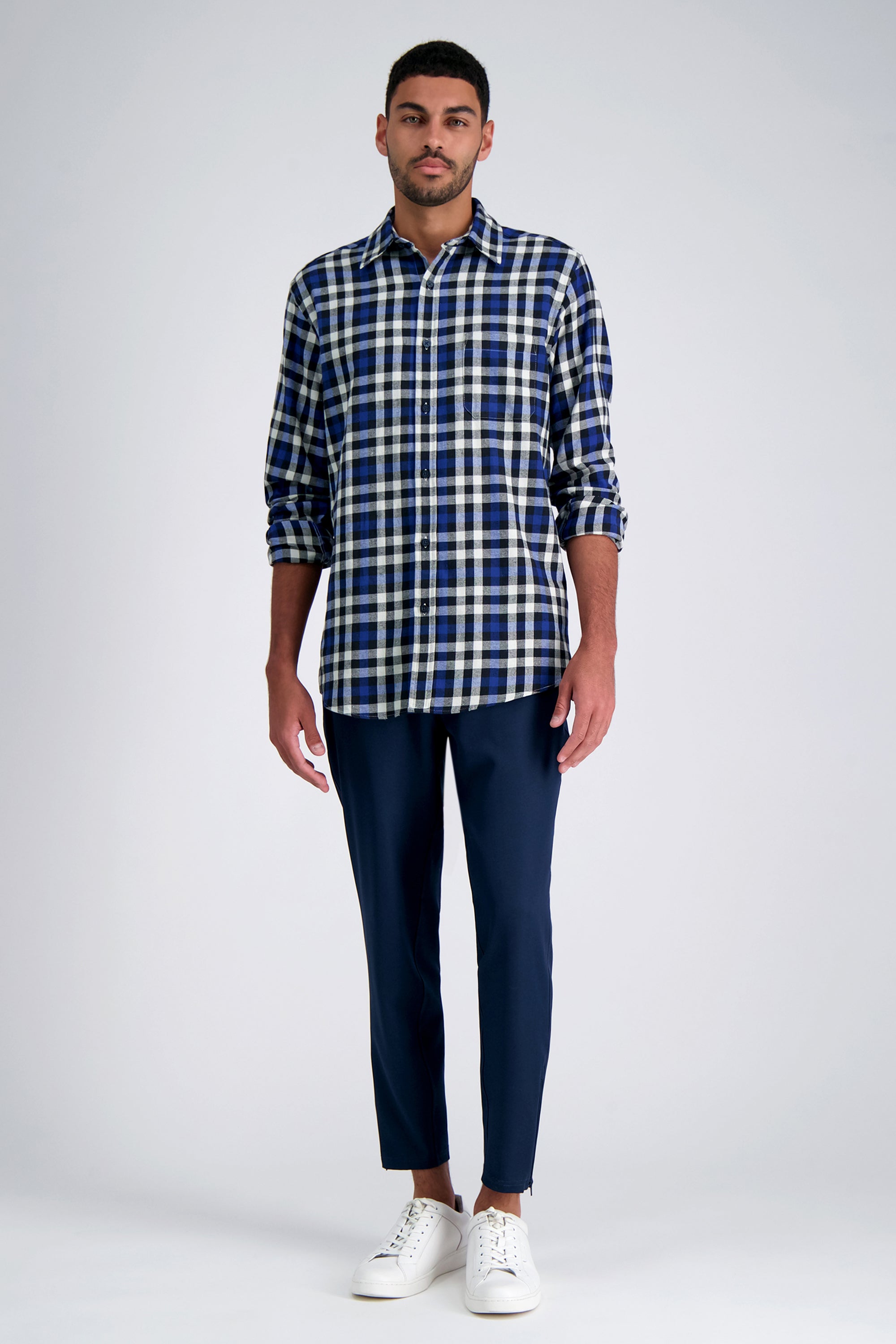 Long Sleeve Flannel Plaid Shirt, , hi-res