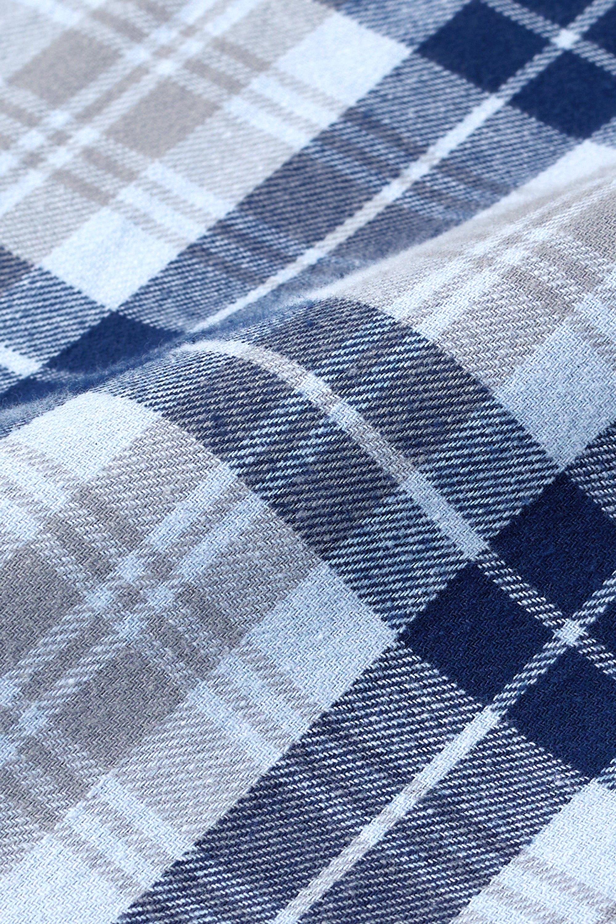 Long Sleeve Flannel Plaid Shirt - Navy