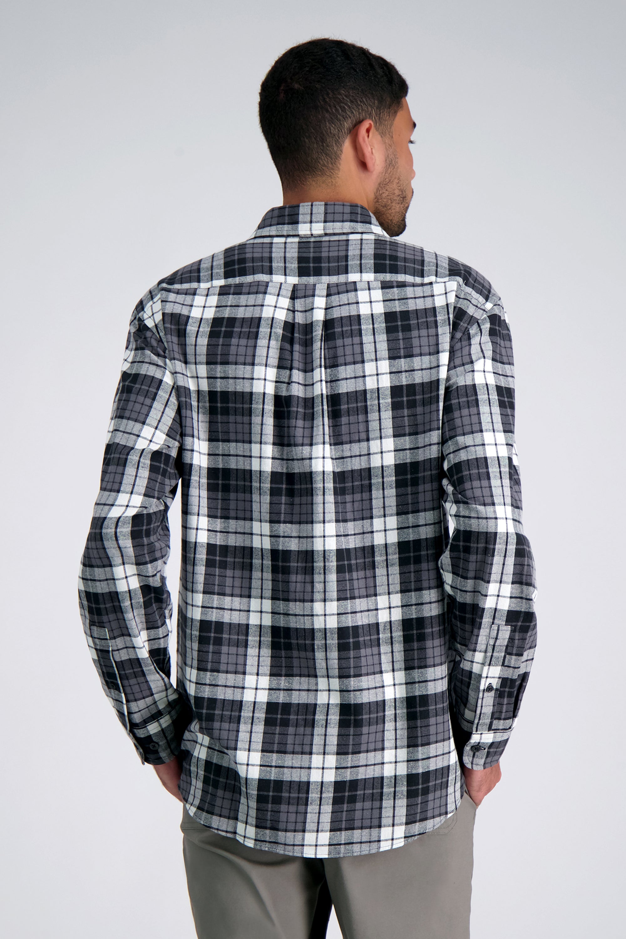 Long Sleeve Flannel Plaid Shirt, , hi-res