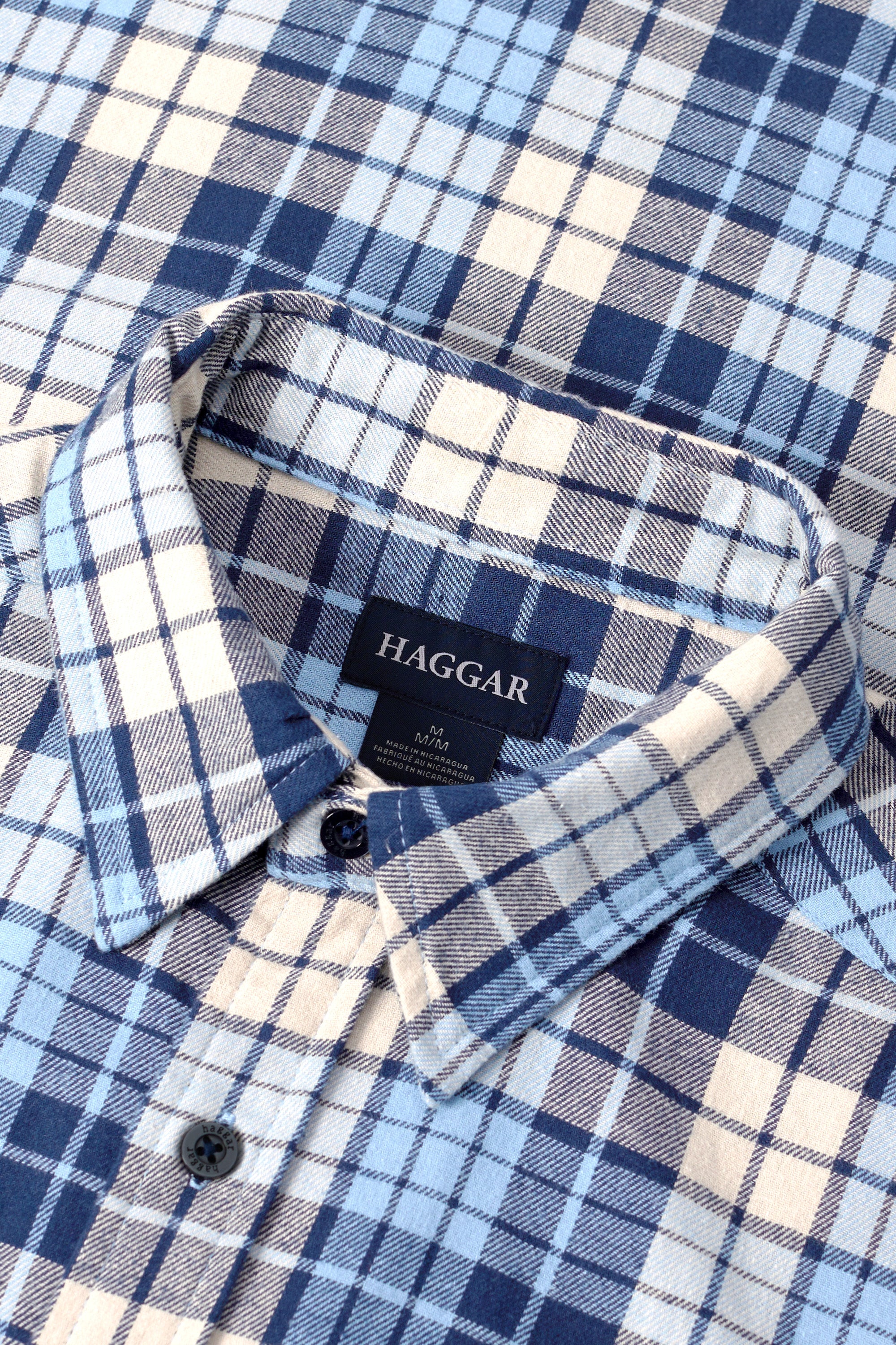 Long Sleeve Flannel Plaid Shirt - Blue