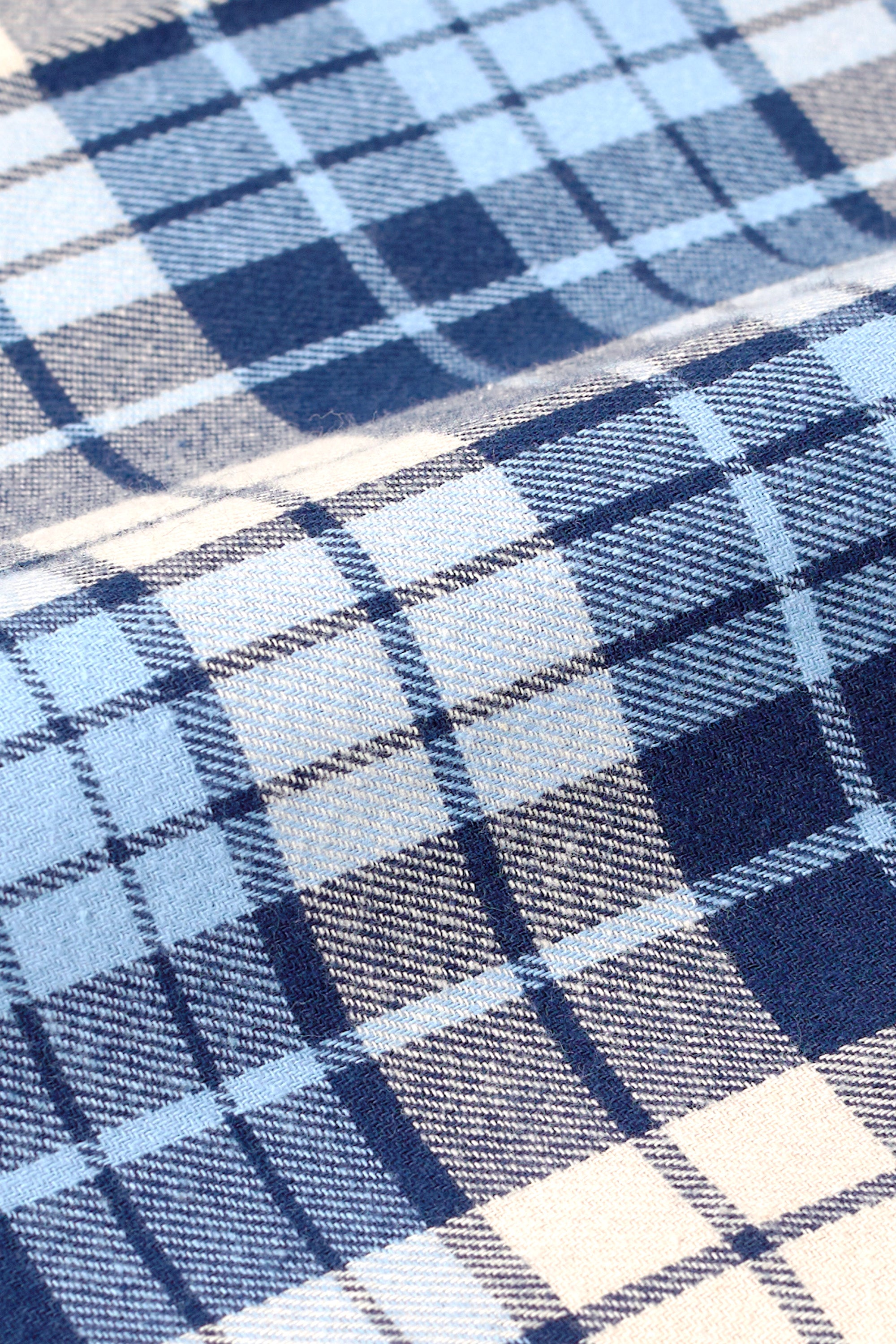 Long Sleeve Flannel Plaid Shirt - Blue