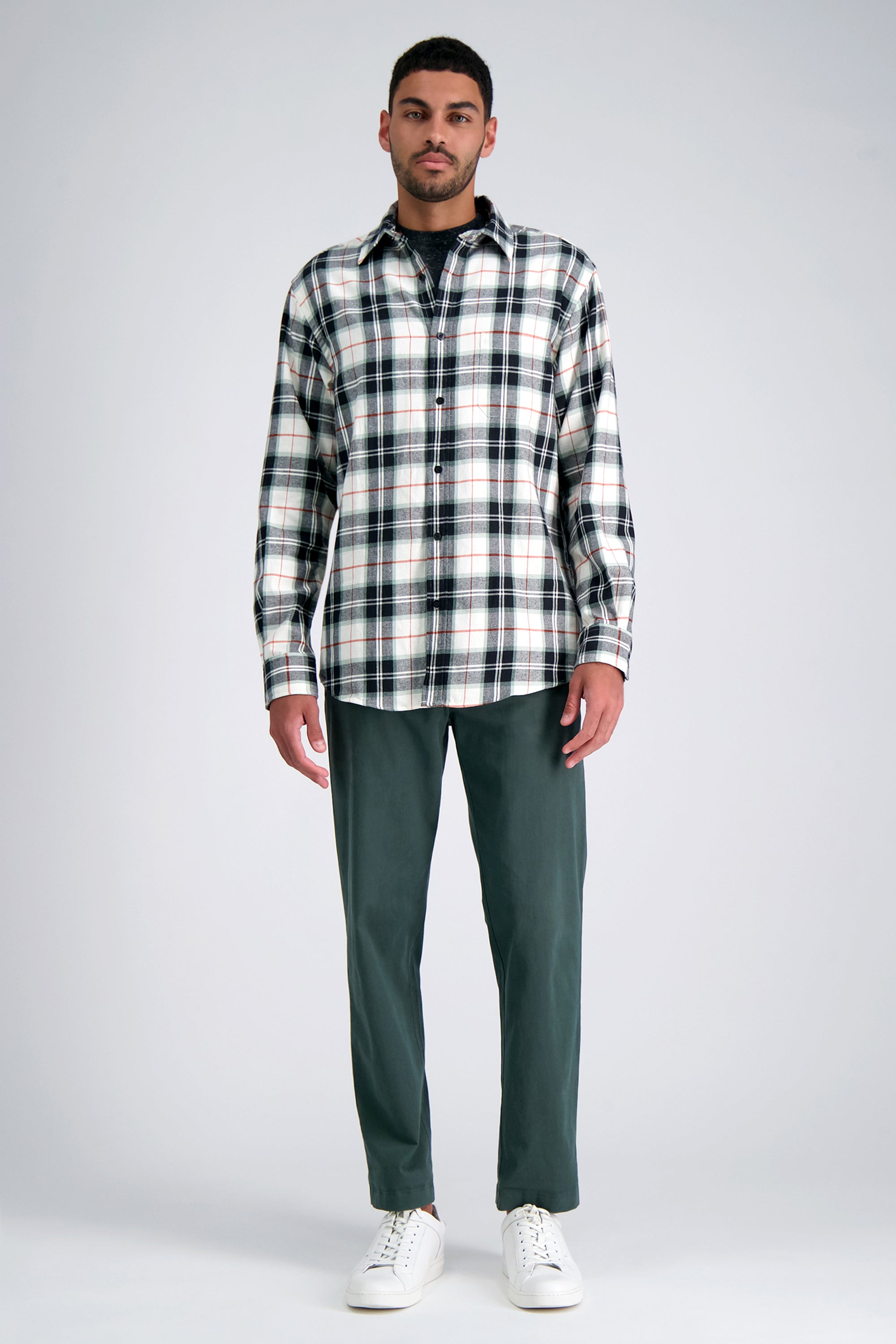 Long Sleeve Flannel Plaid Shirt, , hi-res