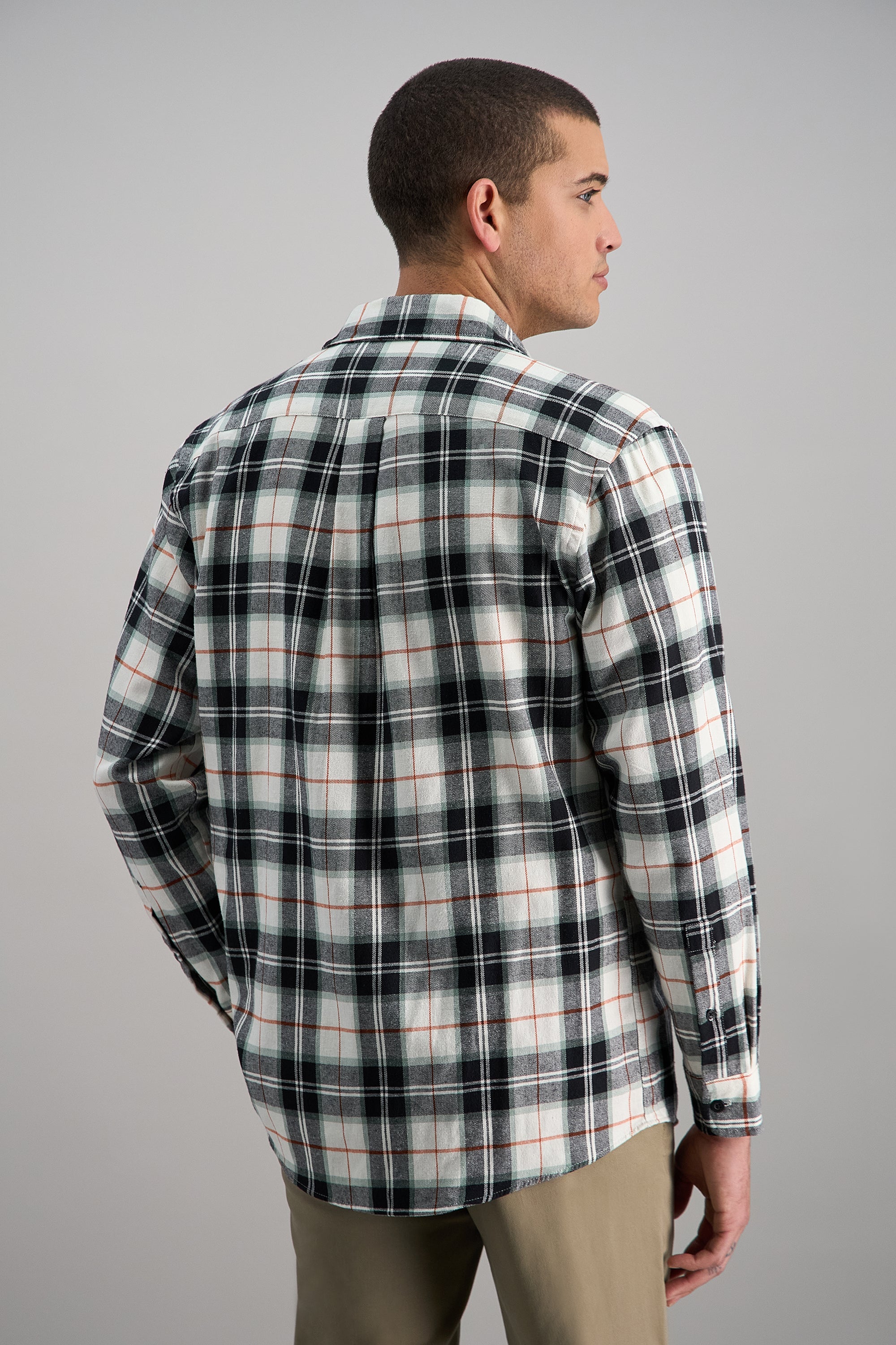 Long Sleeve Flannel Plaid Shirt - Haggar.com