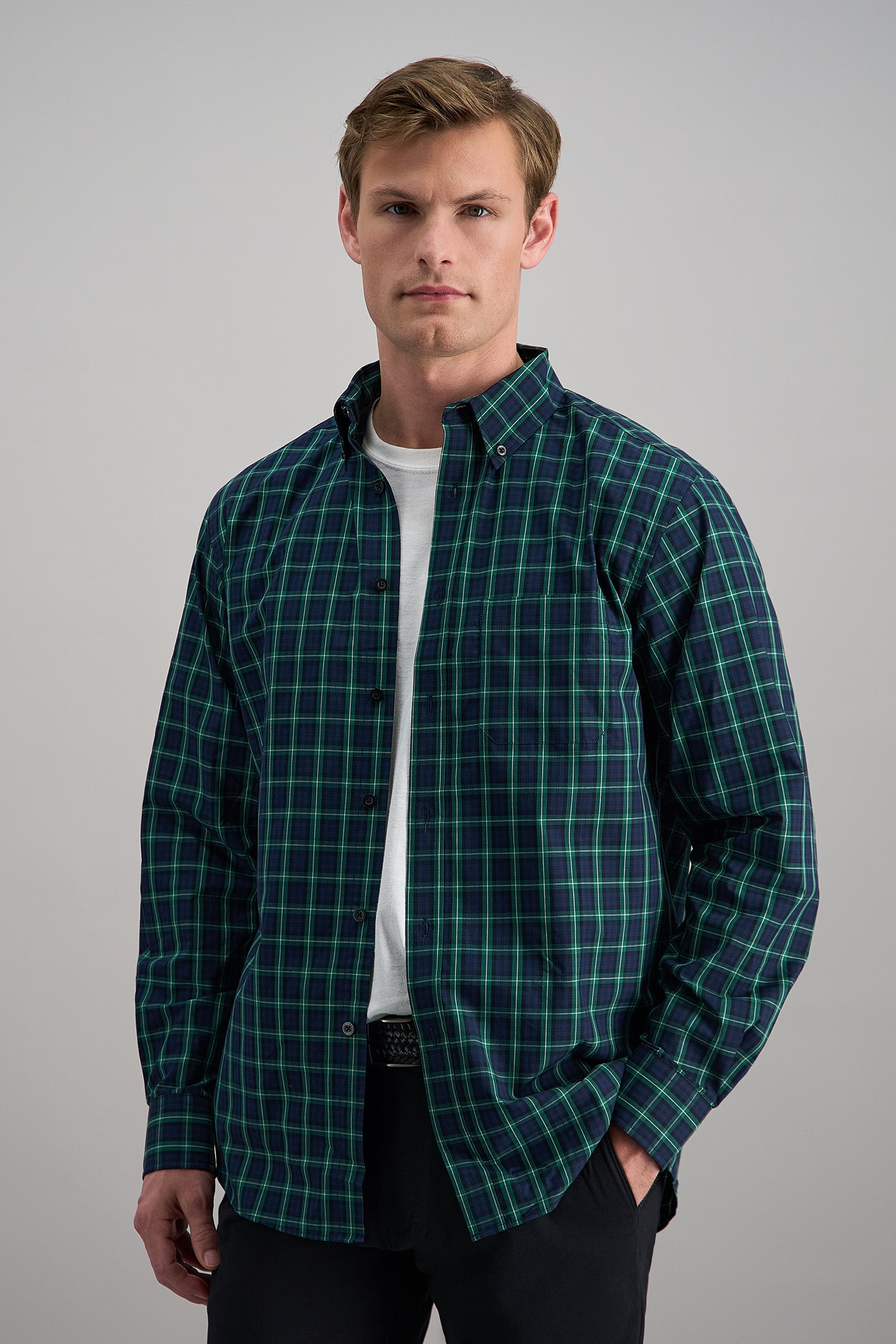 Long Sleeve Poplin Shirt - Haggar.com