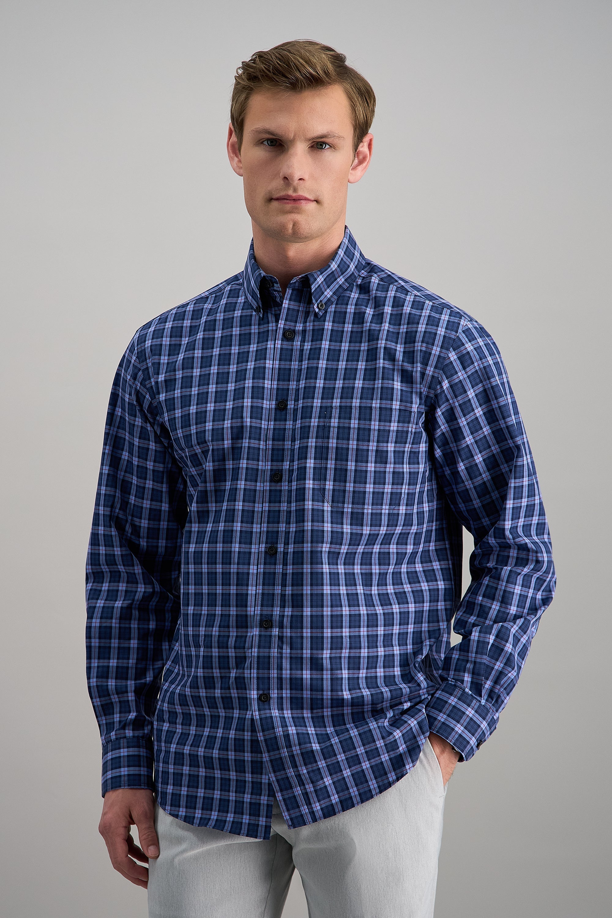 Long Sleeve Poplin Shirt - Haggar.com