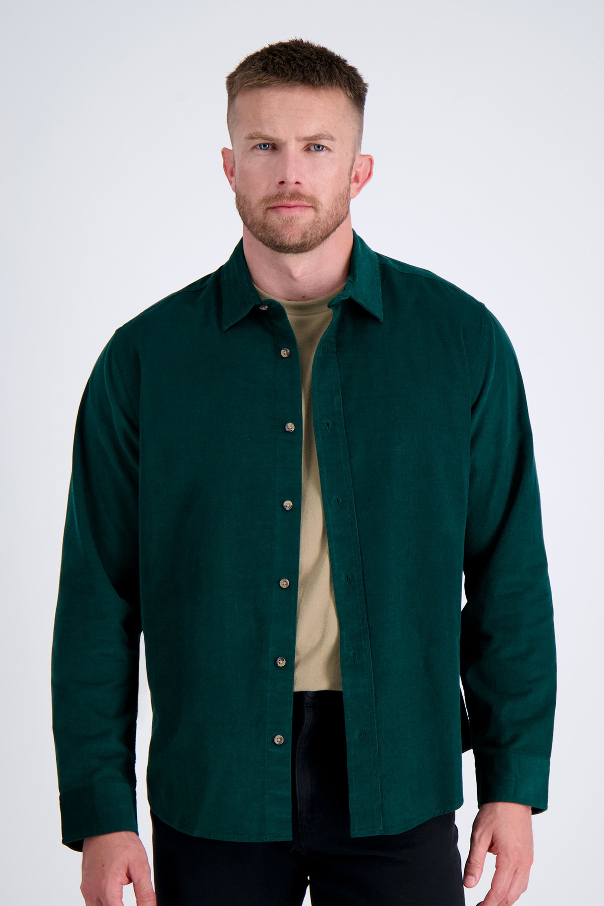 Long Sleeve Corduroy Shirt, , hi-res#color_medium green