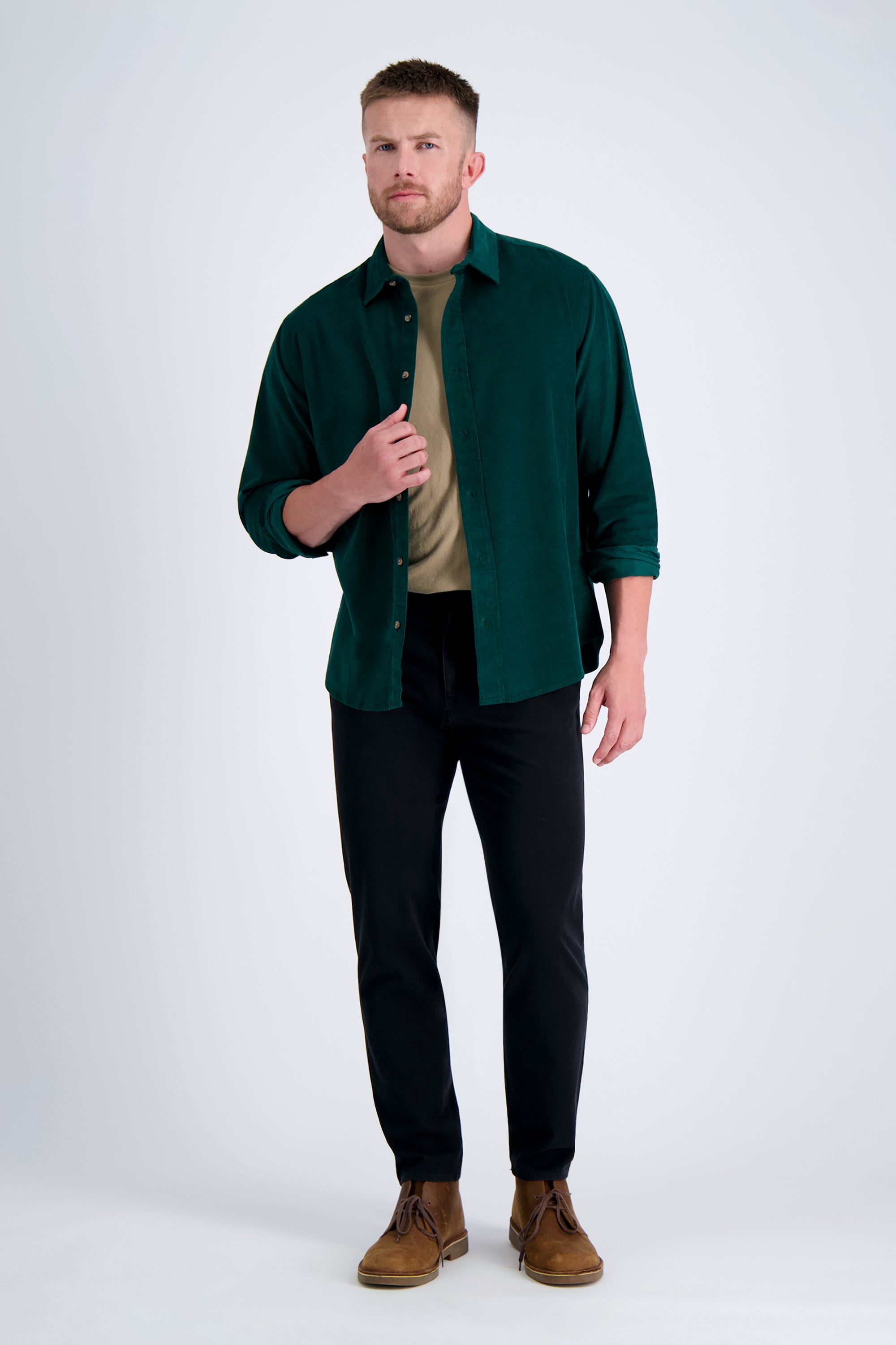 Long Sleeve Corduroy Shirt - Haggar.com#color_medium green