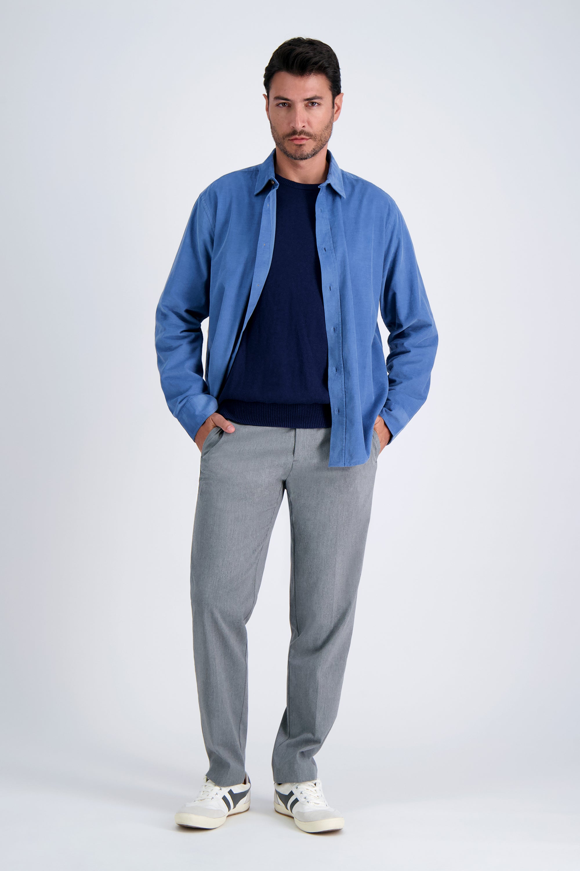 Long Sleeve Corduroy Shirt - Haggar.com#color_medium blue