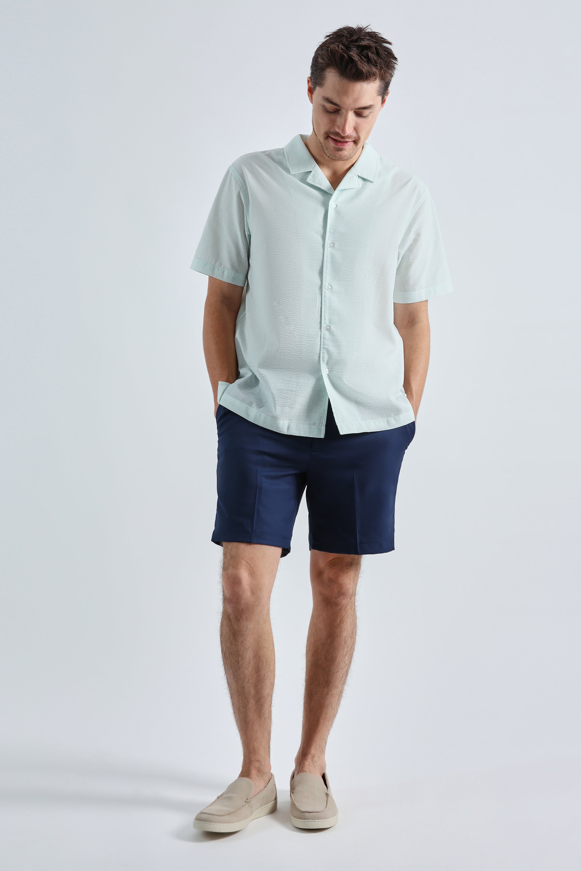 Short Sleeve Seersucker Camp Shirt, , hi-res