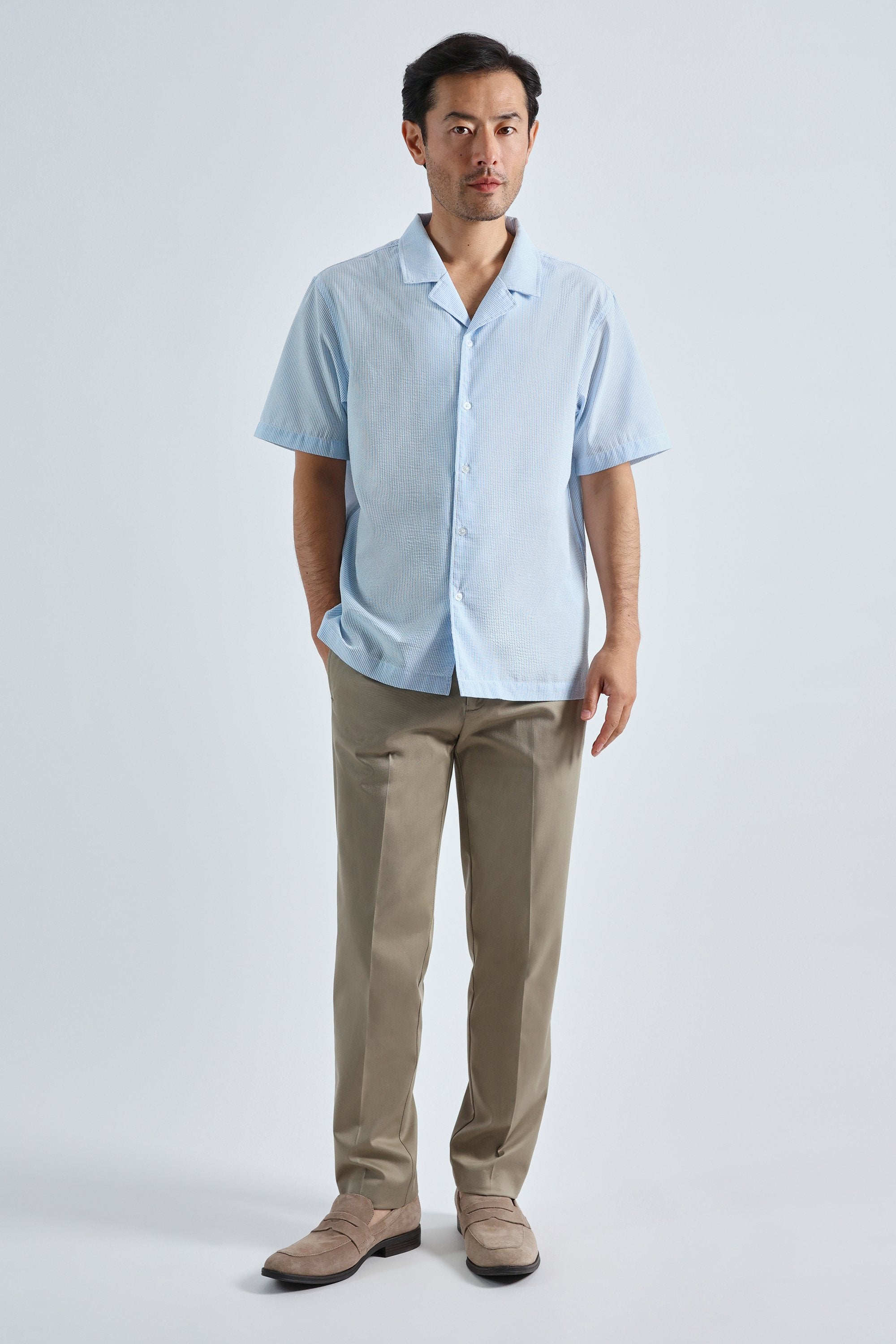Short Sleeve Seersucker Camp Shirt, , hi-res