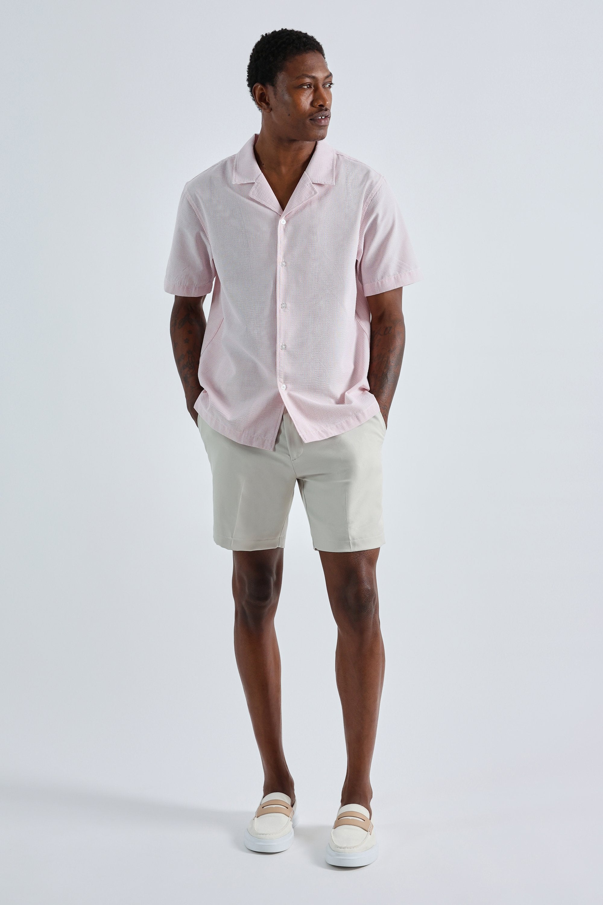 Short Sleeve Seersucker Camp Shirt, , hi-res