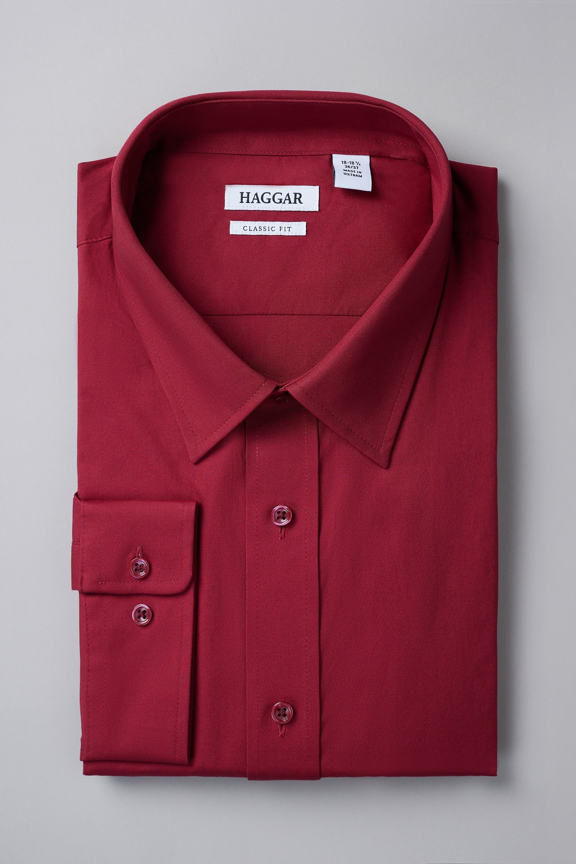 Haggar Premium Comfort Dress Shirt in Dark Red