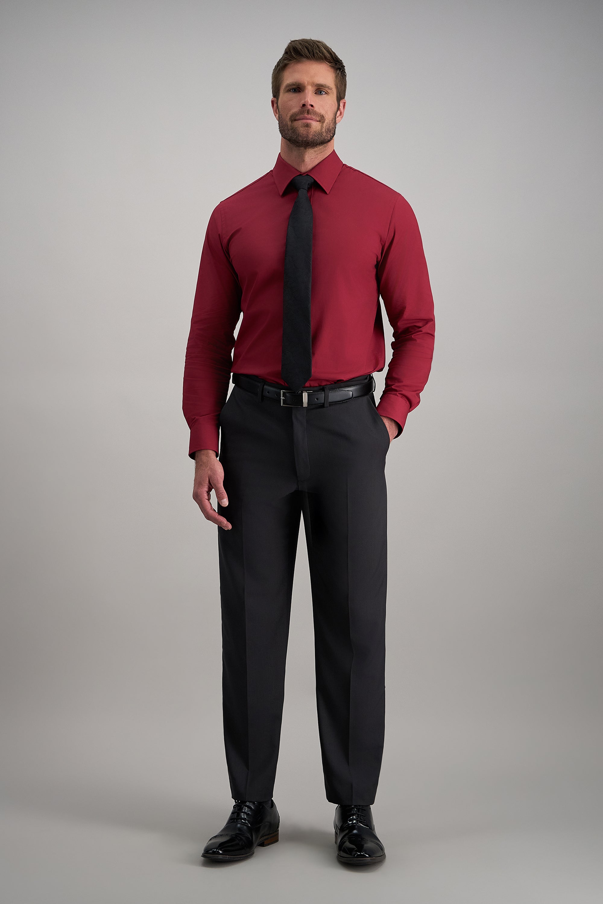 Premium Comfort Dress Shirt - Dark Red - Haggar.com