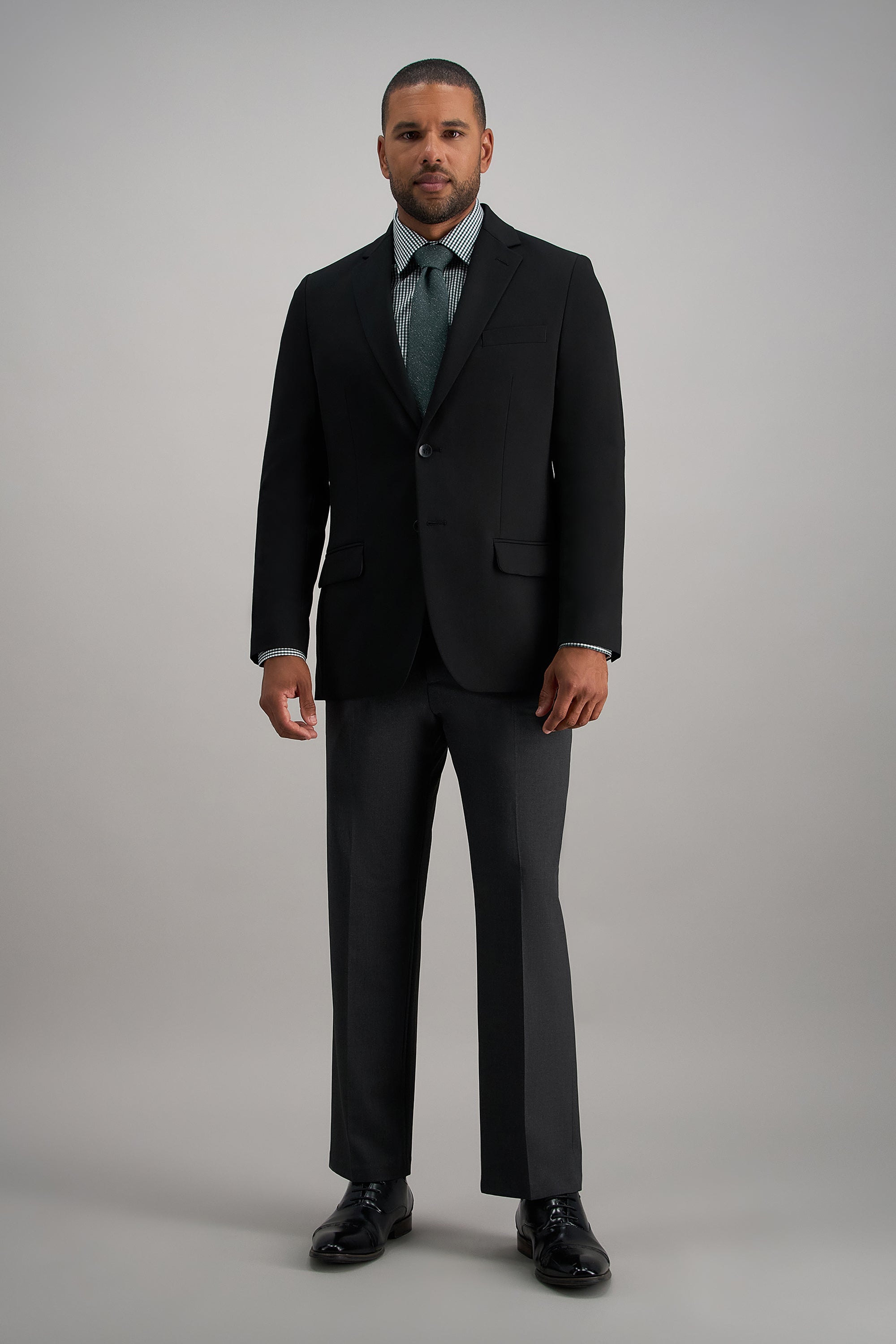 Premium Comfort Dress Shirt - Dark Green Plaid - Haggar.com#color_dark green