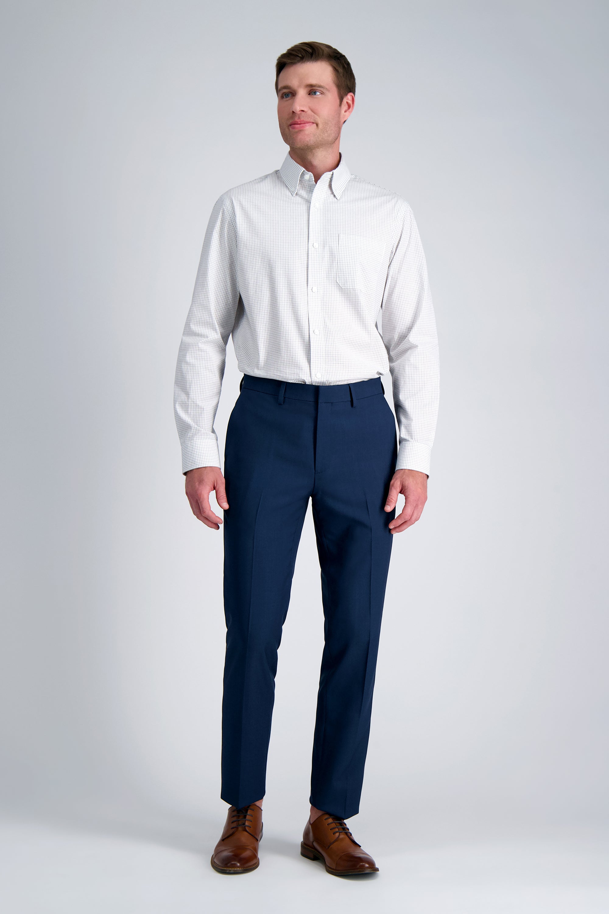 Premium Comfort Dress Shirt - White Check #color_white