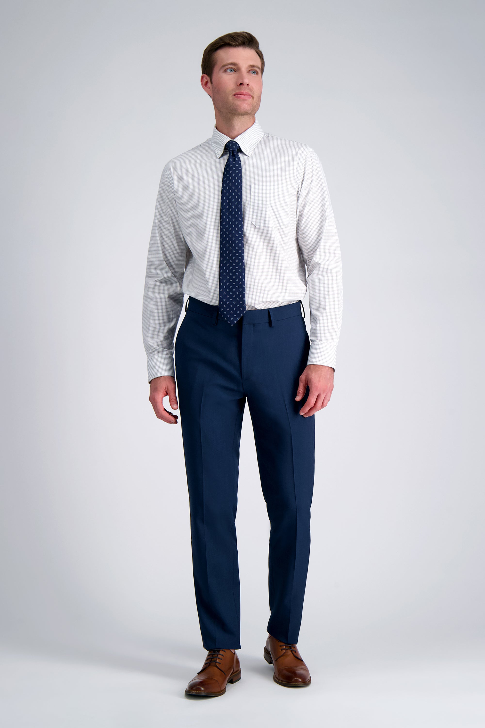 Premium Comfort Dress Shirt - White Check #color_white