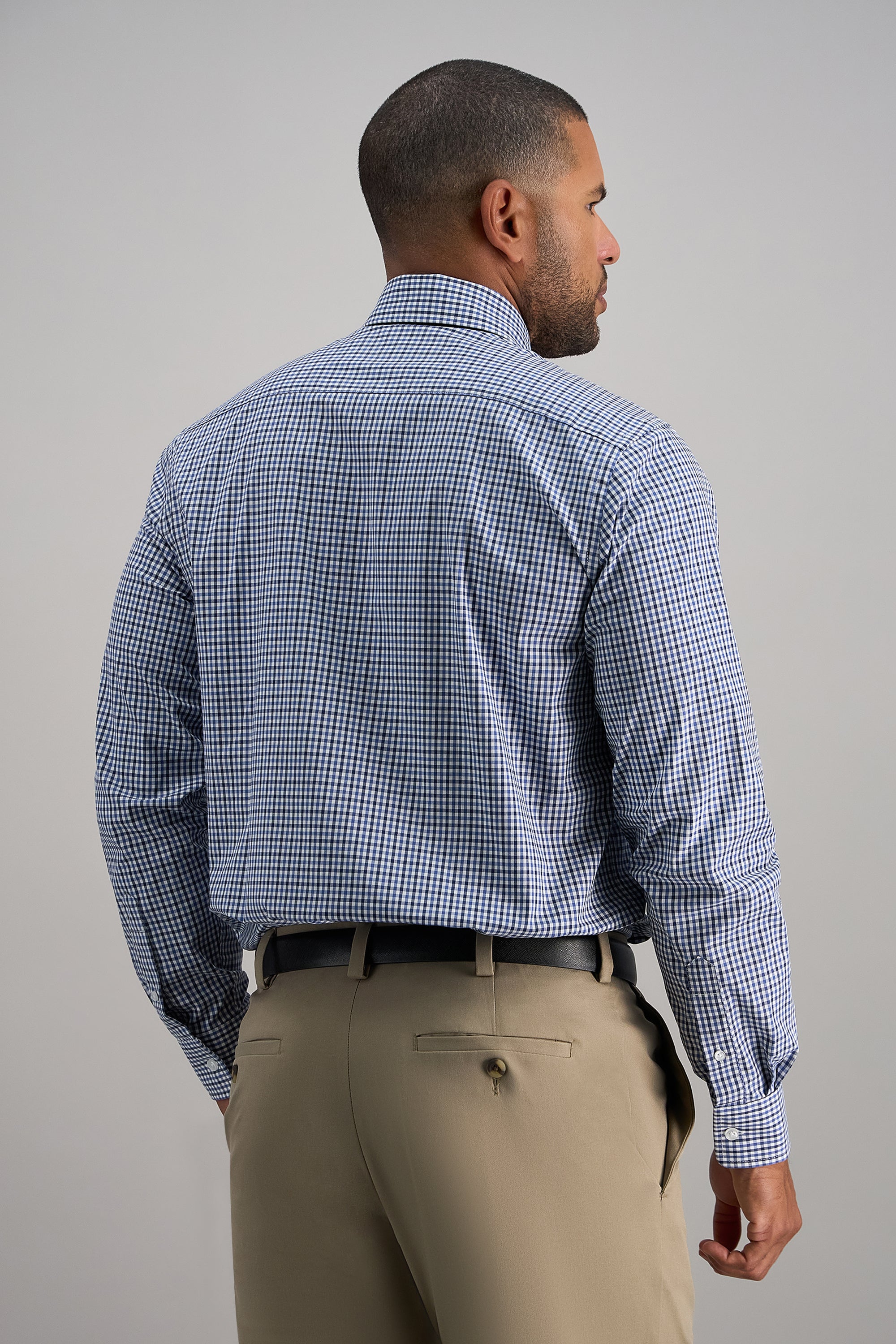 Premium Comfort Dress Shirt - Blue Plaid - Haggar.com#color_blue