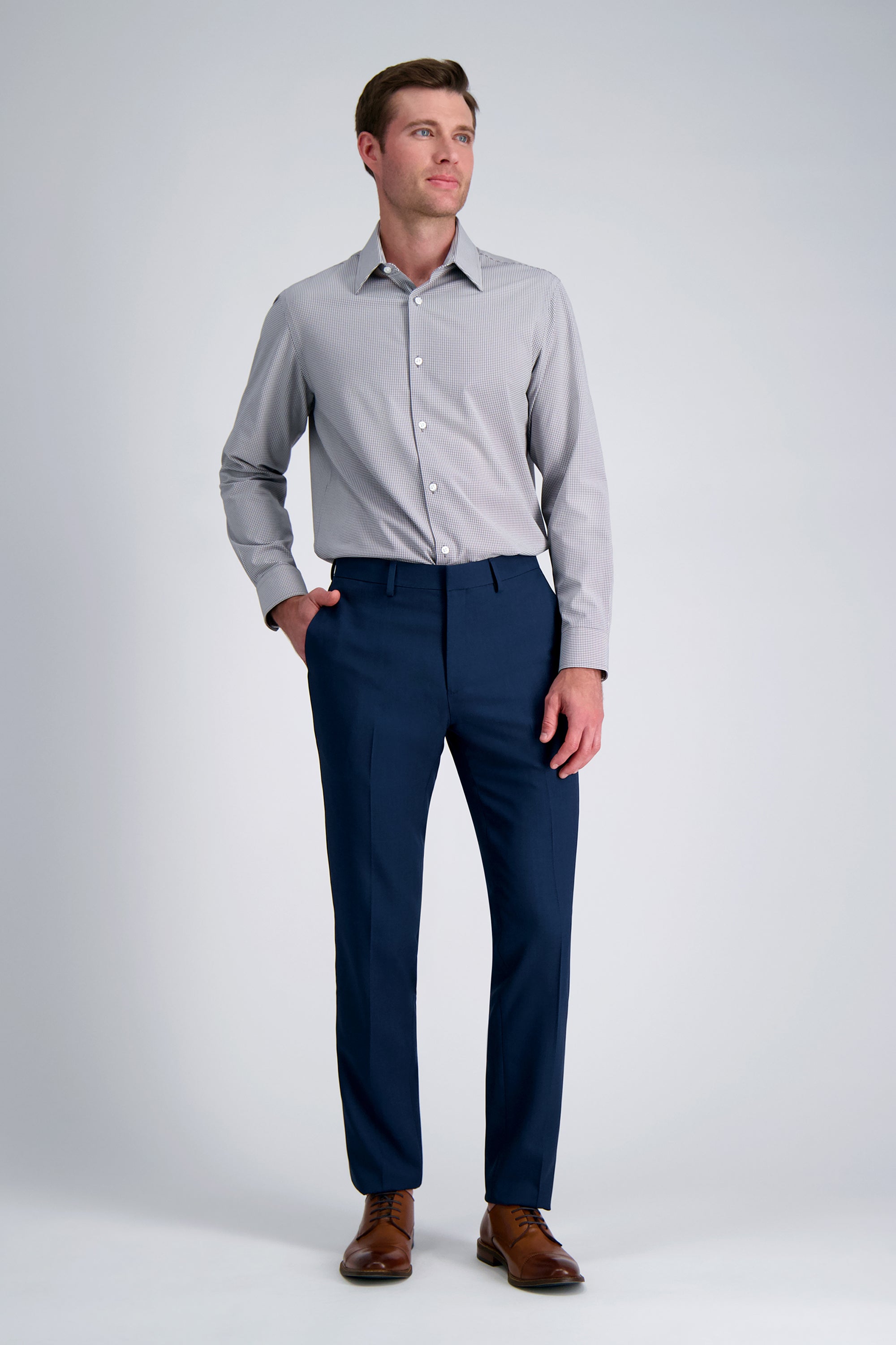 Smart Wash® Dress Shirt - Grey Check, , hi-res