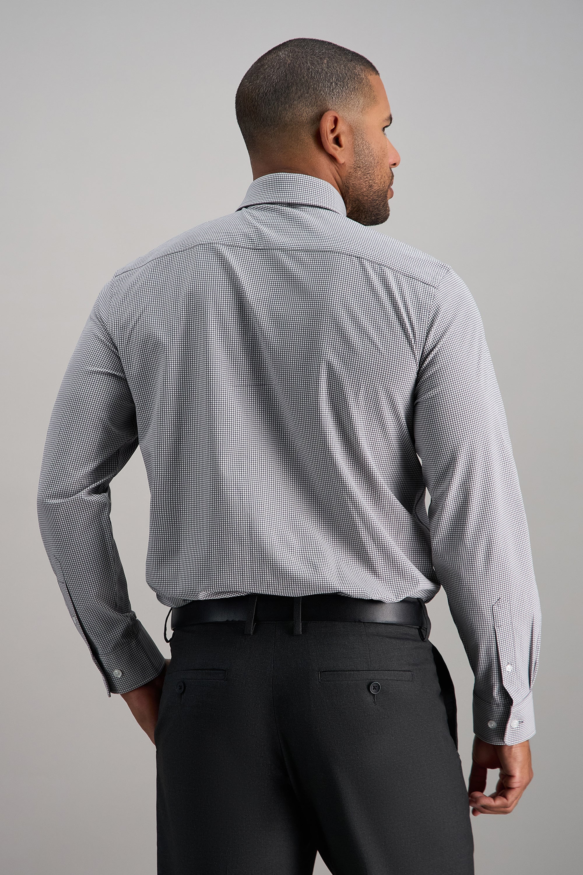 Smart Wash® Dress Shirt - Grey Check - Haggar.com#color_grey