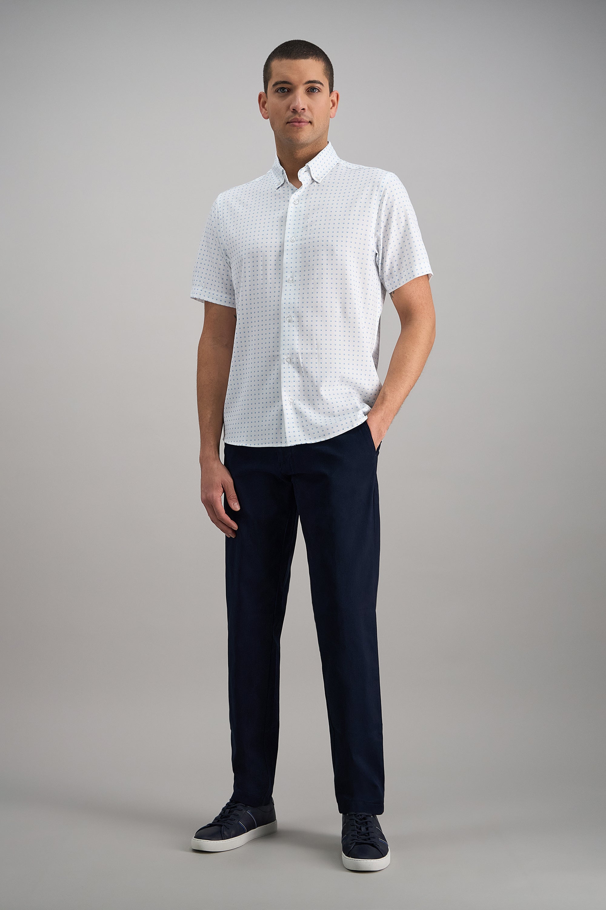 Short Sleeve Performance Button-Down Shirt - Haggar.com
