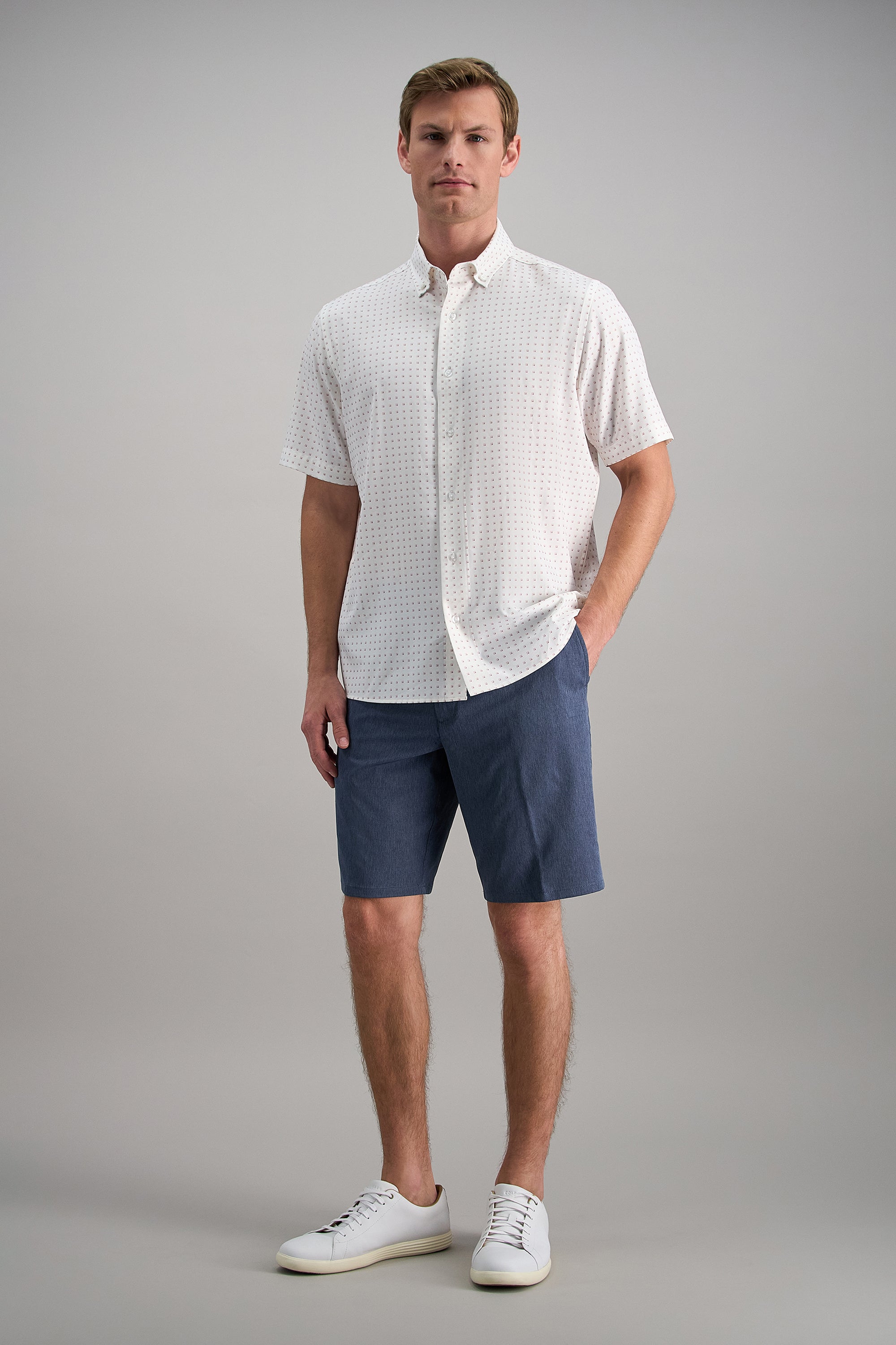 Short Sleeve Performance Button-Down Shirt - Haggar.com#color_pink