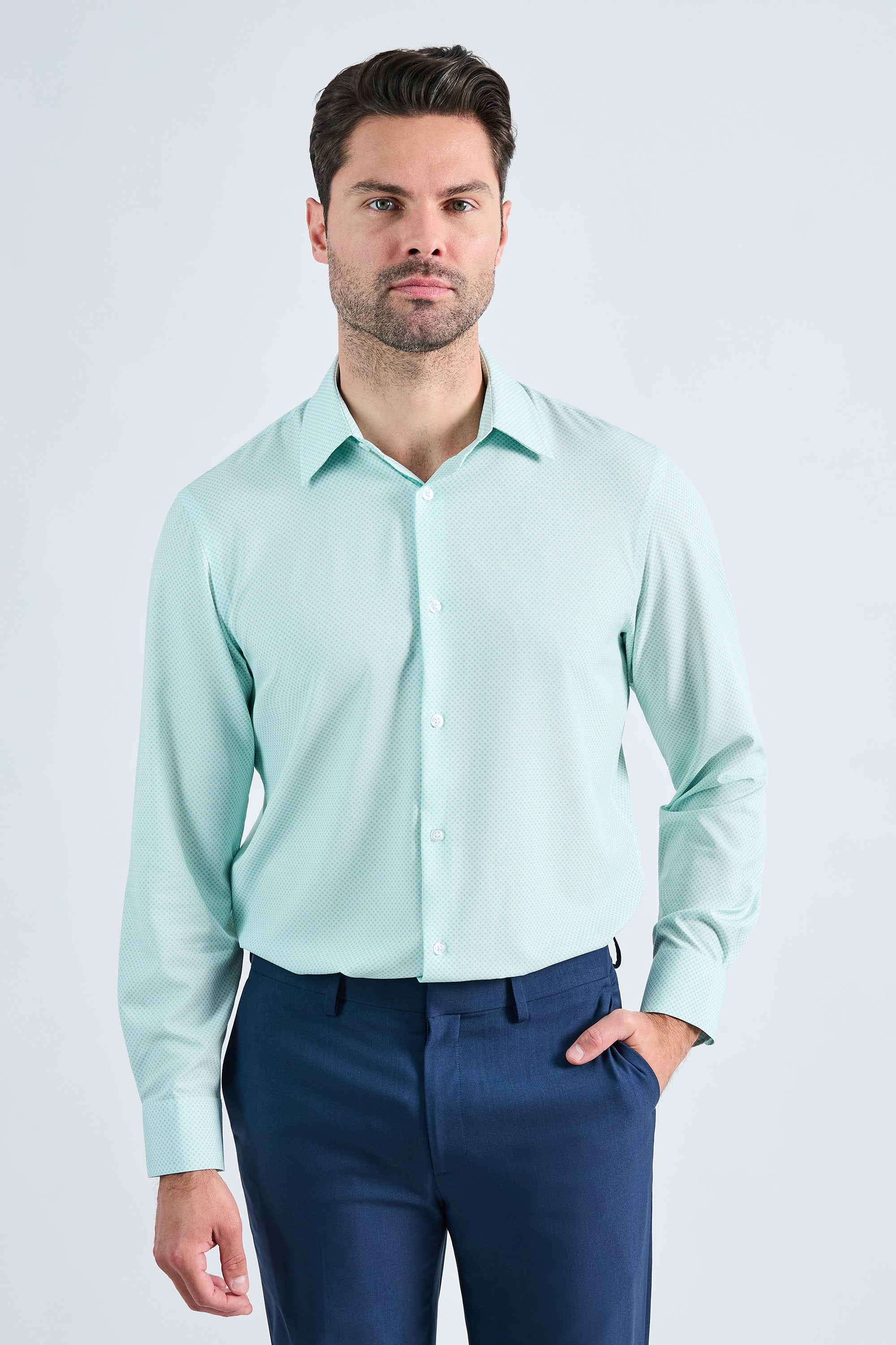 Smart Wash® Dress Shirt - Teal, , hi-res