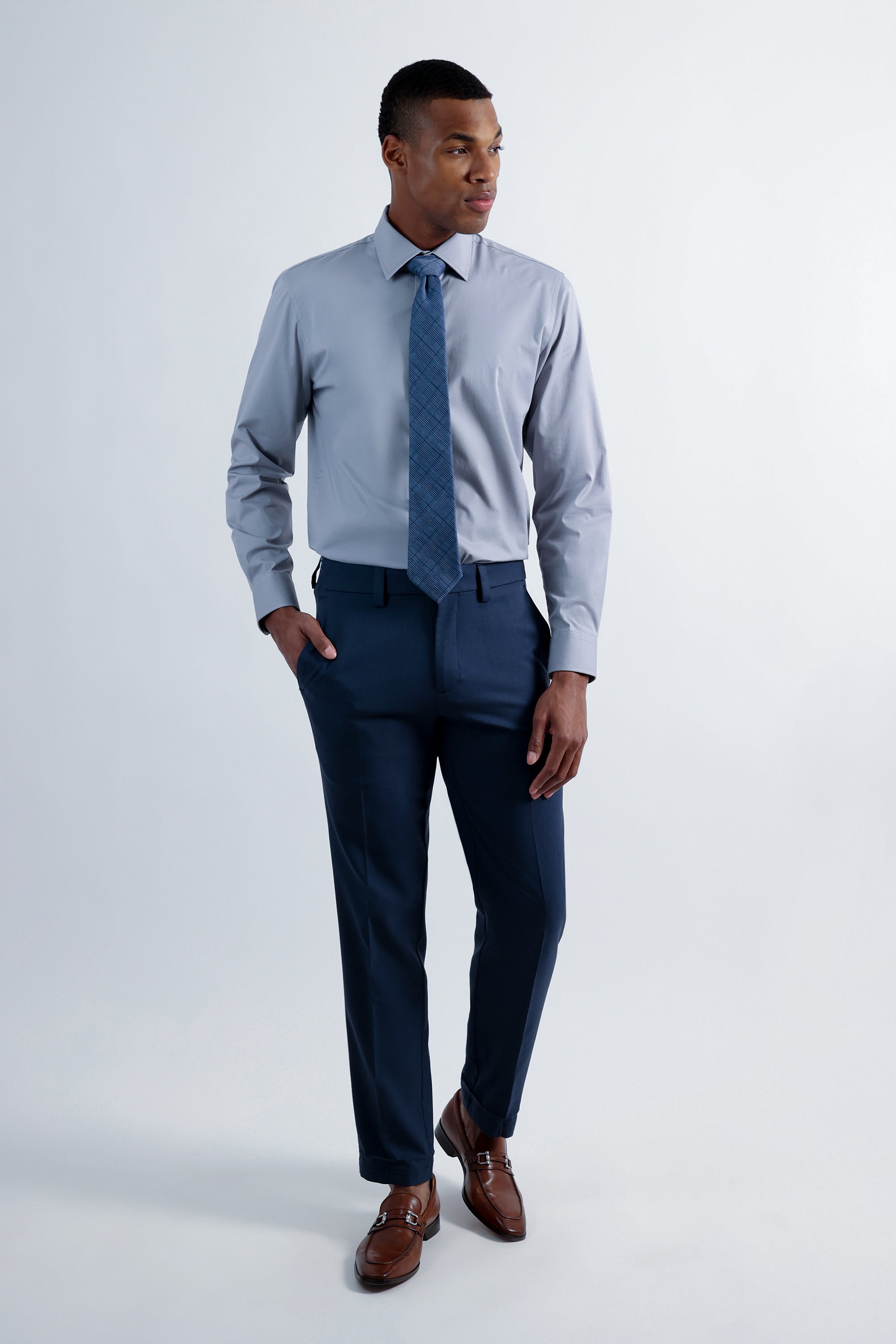 Premium Comfort Dress Shirt - Light Grey, , hi-res