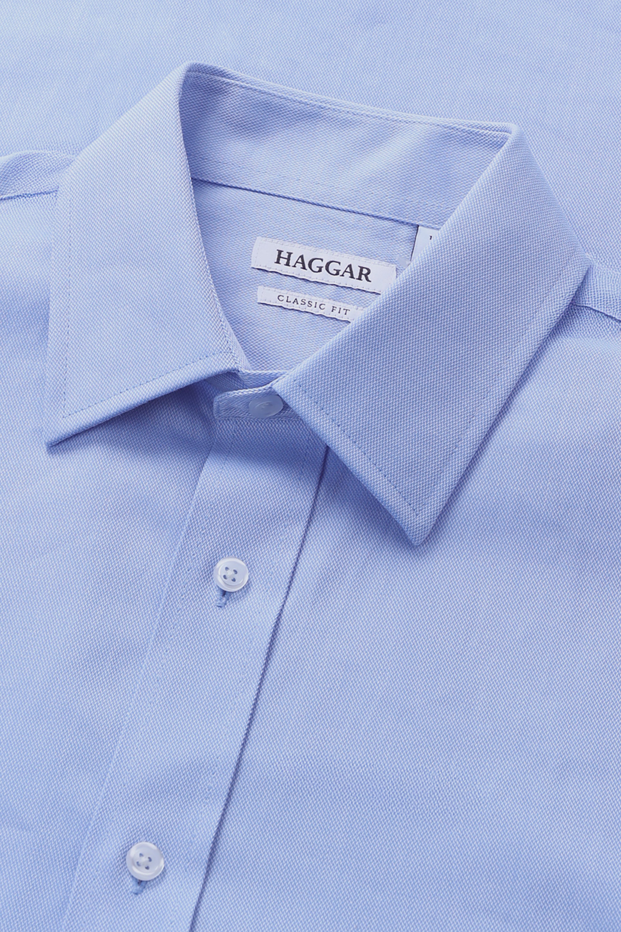 Premium Comfort Dress Shirt - Blue Herringbone , , hi-res