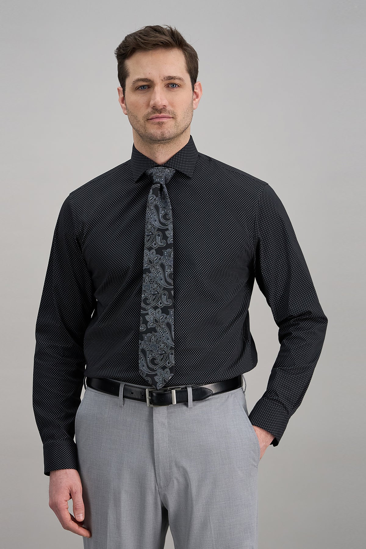 Wrinkle Free Classic Fit Dress Shirt - Haggar.com#color_black