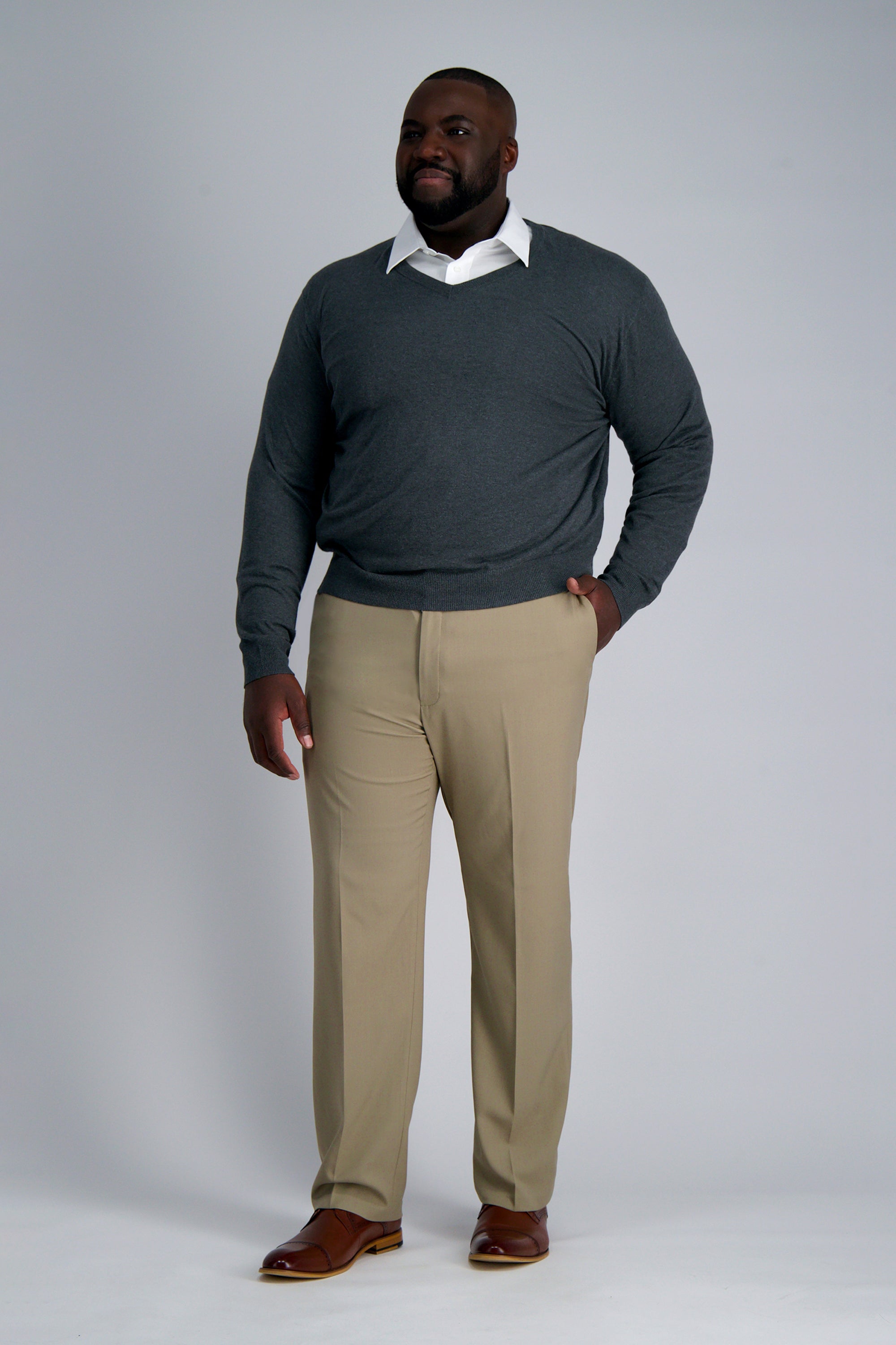 Smart Wash® Tall Dress Shirt - White , , hi-res