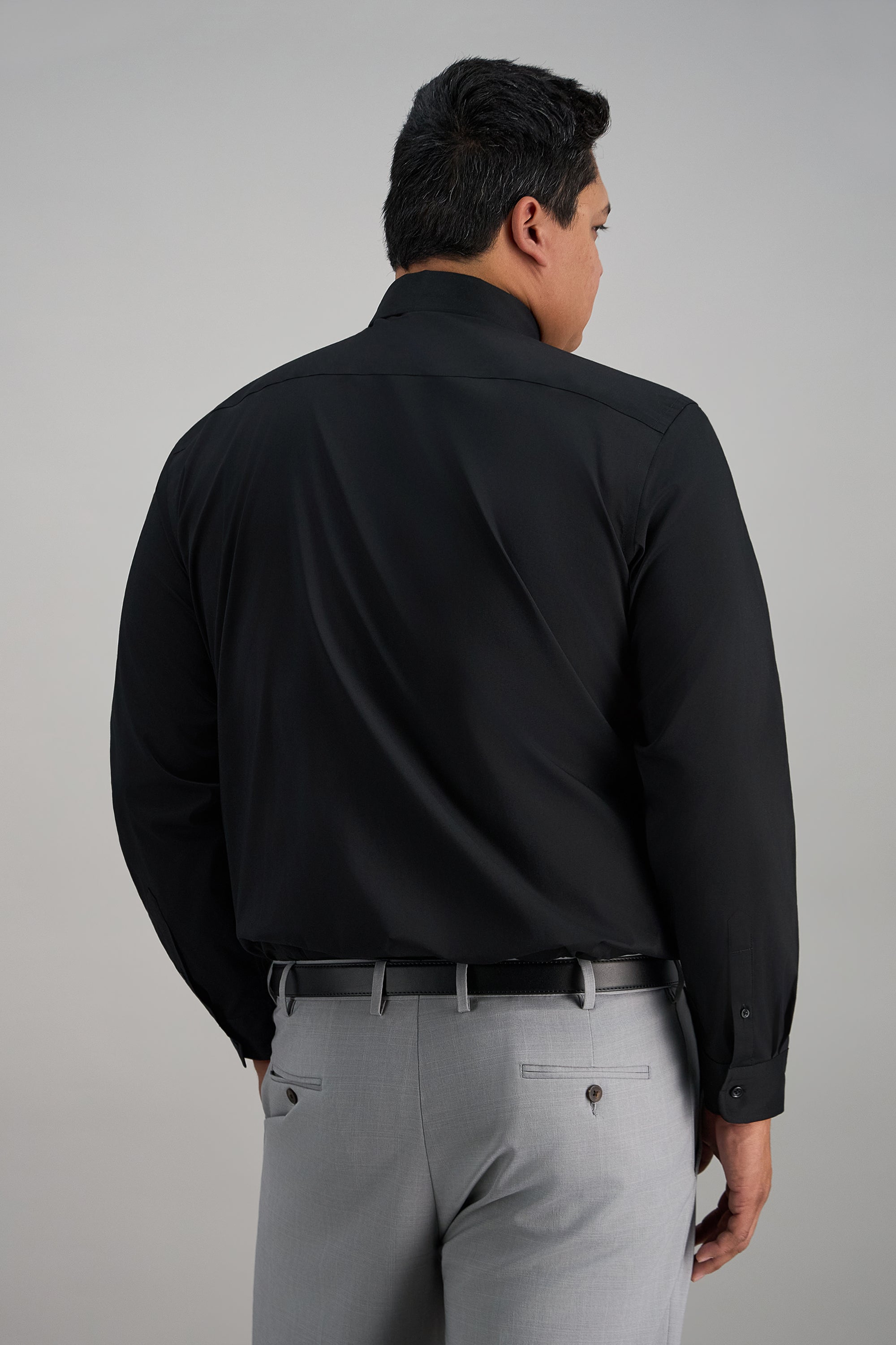 Big & Tall Wrinkle Free Classic Fit Dress Shirt - color_black#color_black